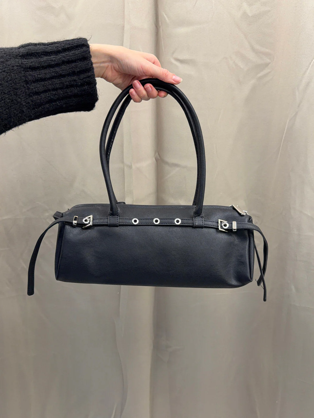 Bobby handbag with metal buttons - Black 14 Bobby handbag with metal buttons - Black
