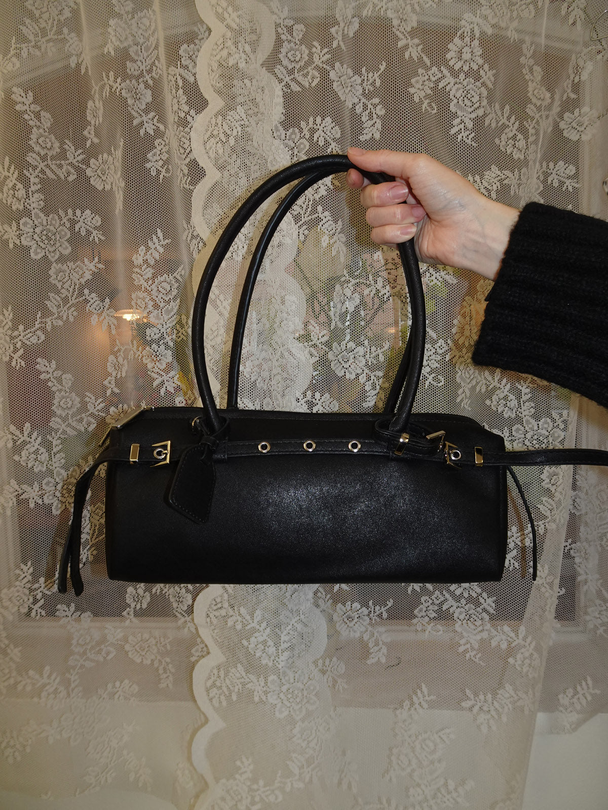 Bobby handbag with metal buttons - Black 9 Bobby handbag with metal buttons - Black