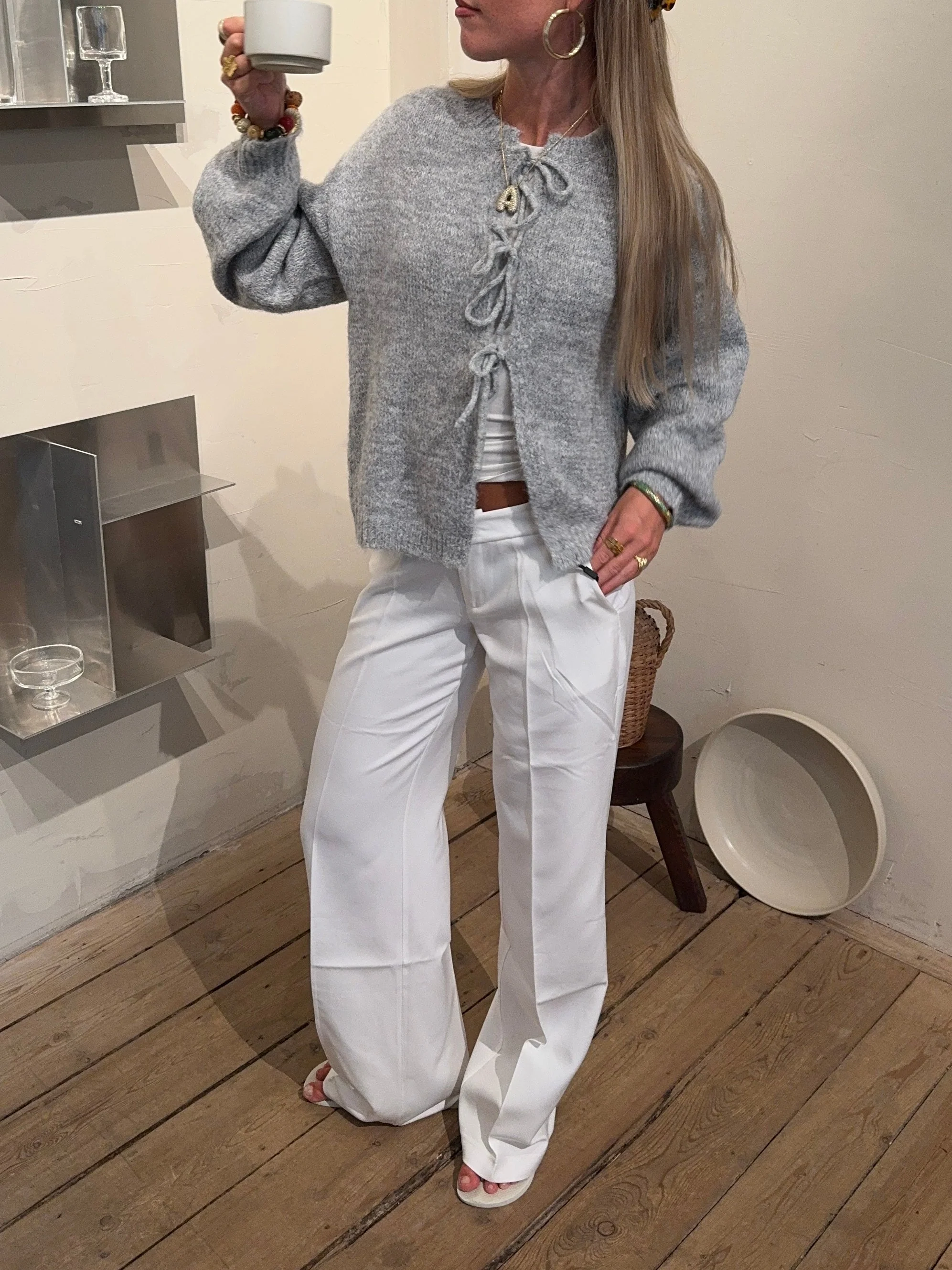 Britney low waisted suit pants - White 3 Britney low waisted suit pants - White