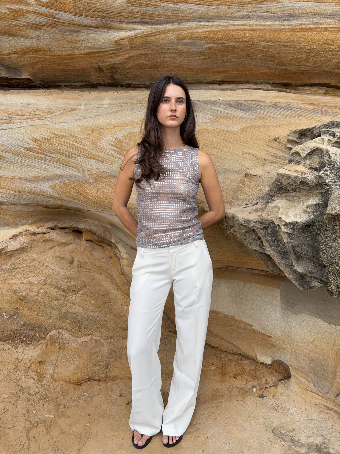 Britney low waisted suit pants - White 5 Britney low waisted suit pants - White