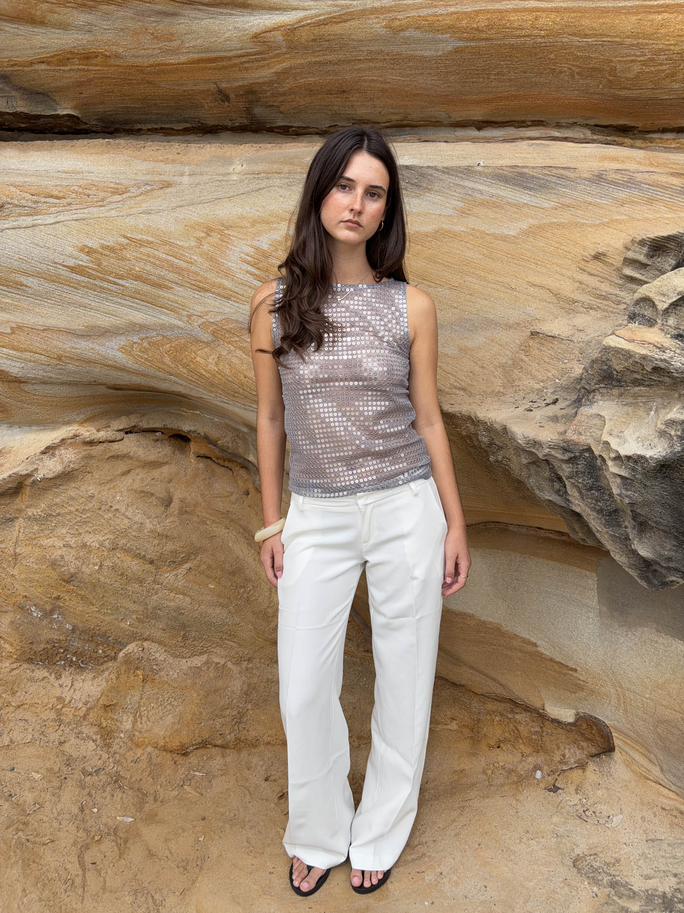 Britney low waisted suit pants - White 6 Britney low waisted suit pants - White