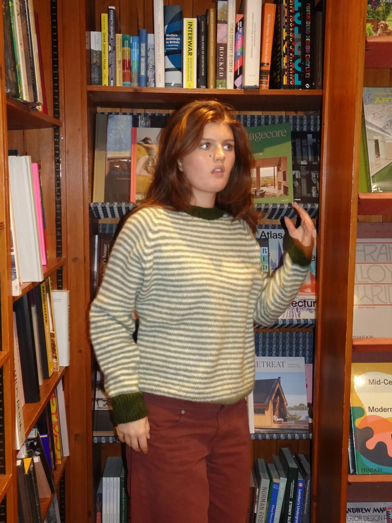 Selora knit with stripes - Green/white