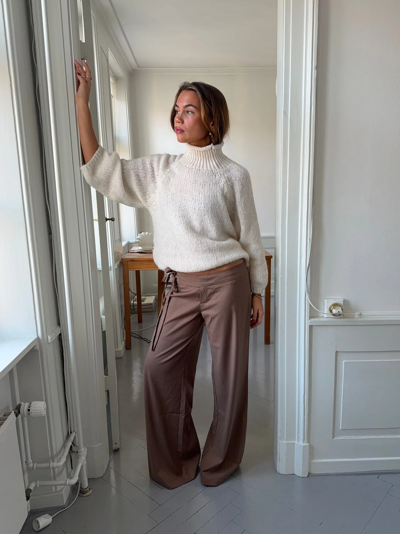 Buka pants with tie detail - Brown 10 Buka pants with tie detail - Brown