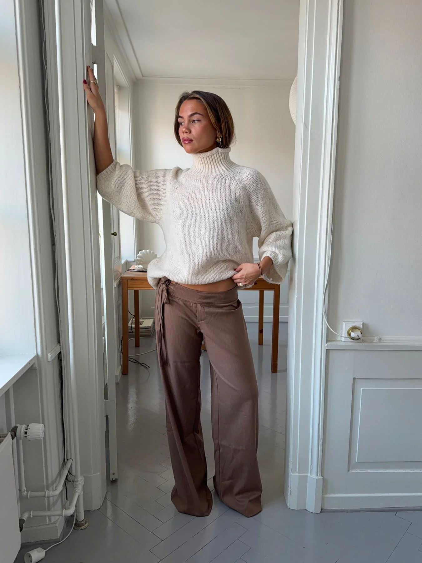 Buka pants with tie detail - Brown 4 Buka pants with tie detail - Brown