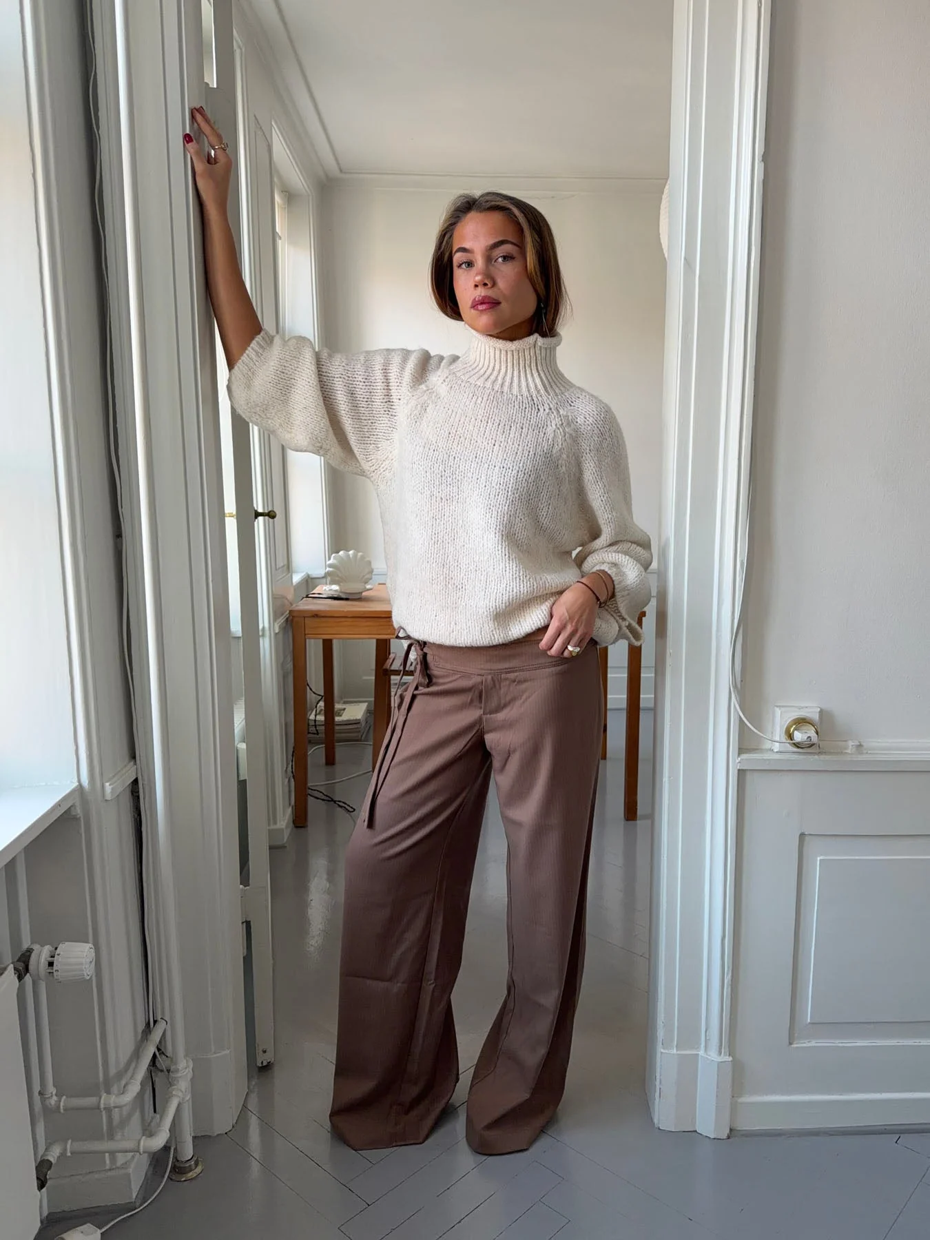 Buka pants with tie detail - Brown 6 Buka pants with tie detail - Brown