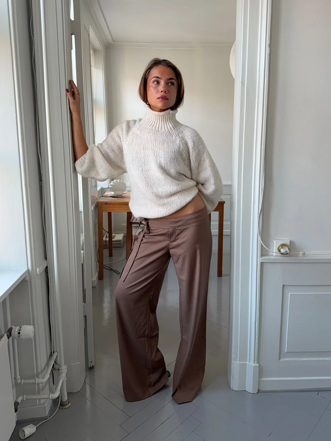 Buka pants with tie detail - Brown 7 Buka pants with tie detail - Brown