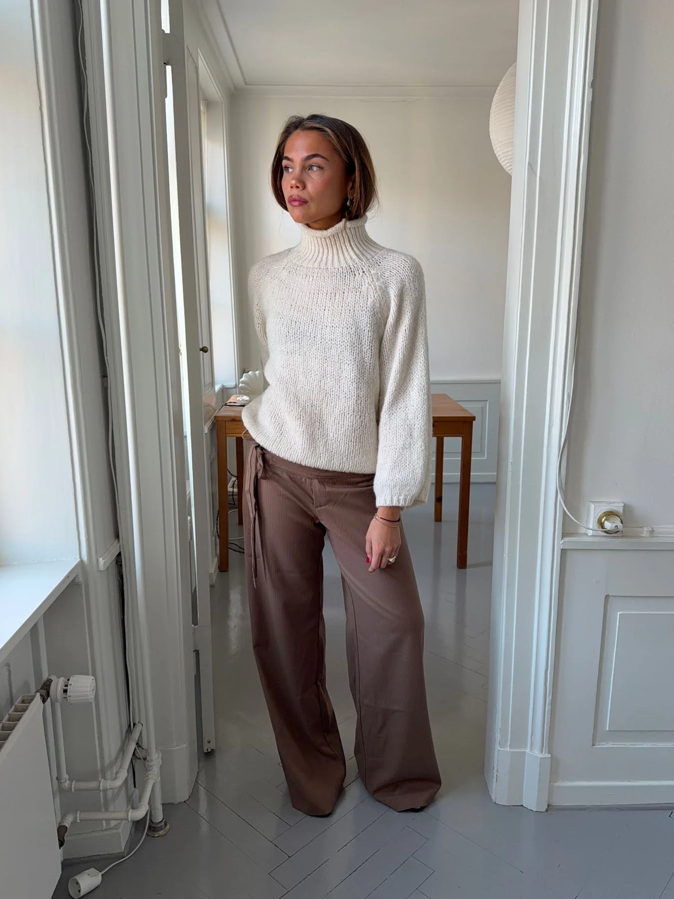 Buka pants with tie detail - Brown 9 Buka pants with tie detail - Brown
