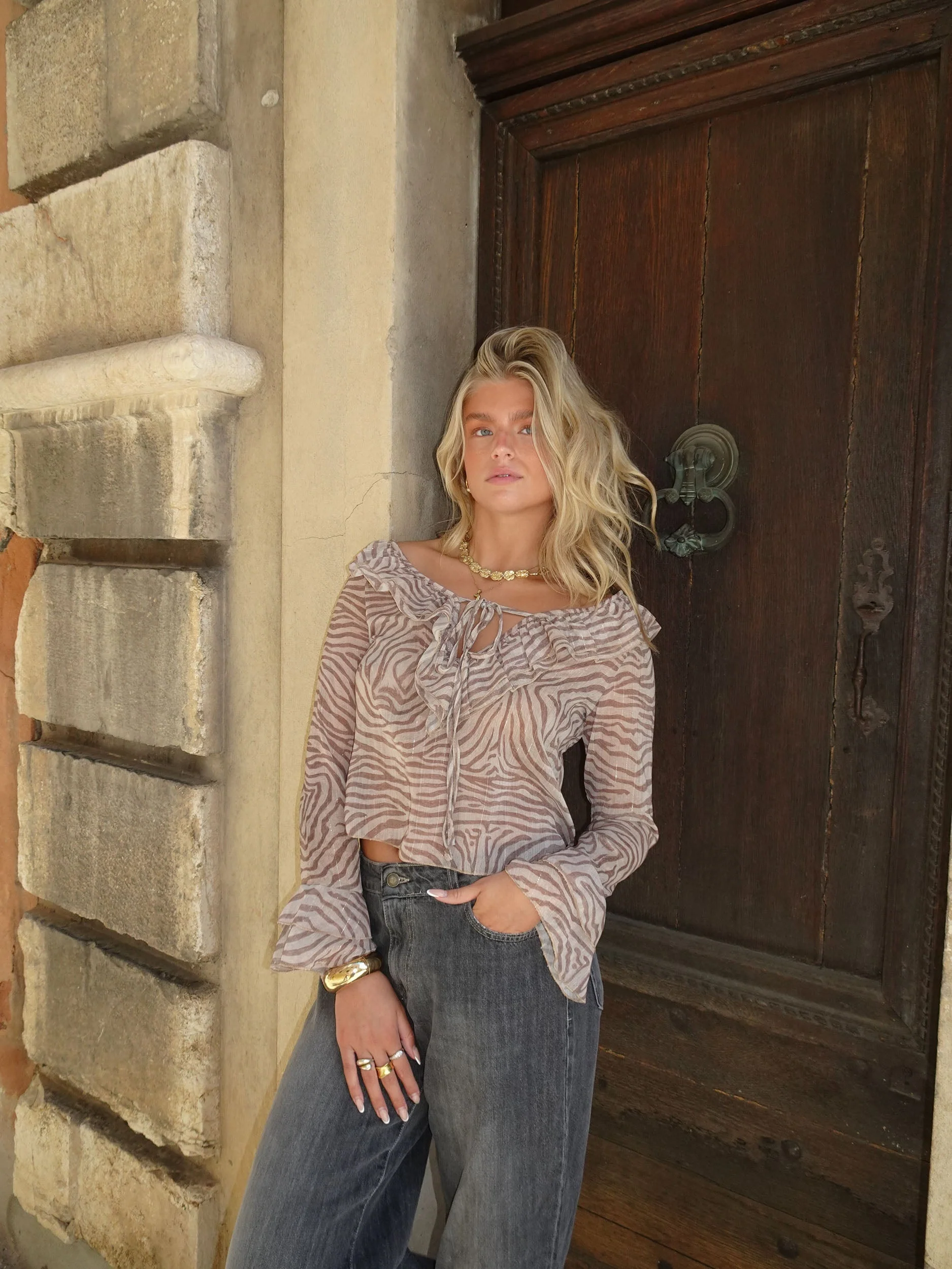 Capucine blouse with zebra print – Brown 12 Capucine blouse with zebra print – Brown