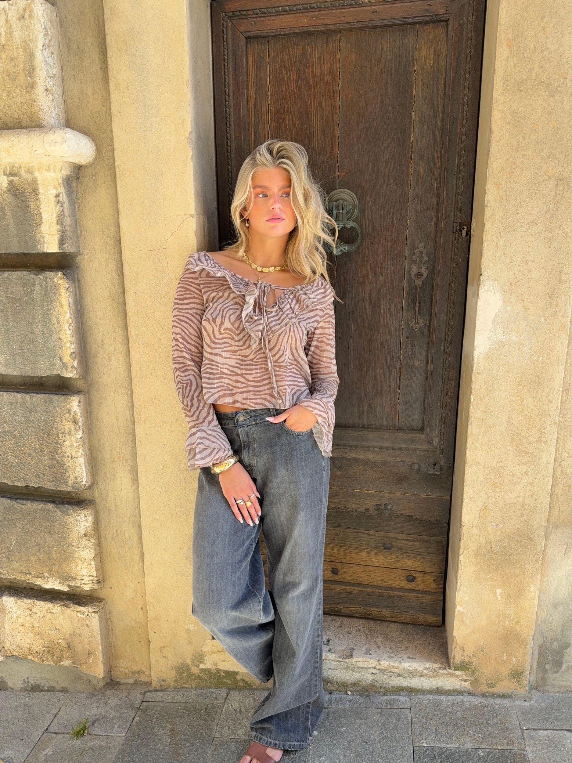 Capucine blouse with zebra print – Brown 15 Capucine blouse with zebra print – Brown