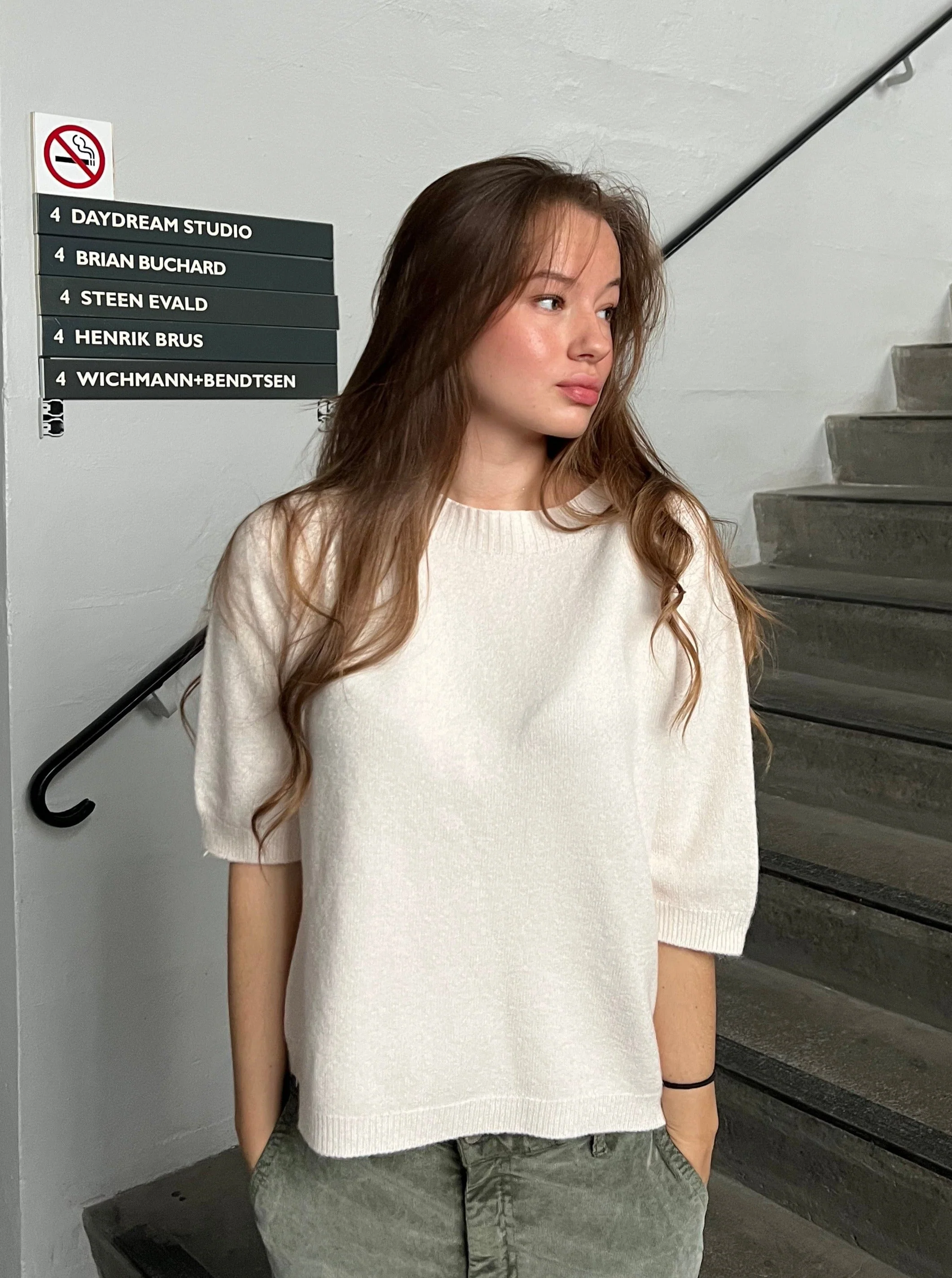 Arabella knitted t-shirt - Beige