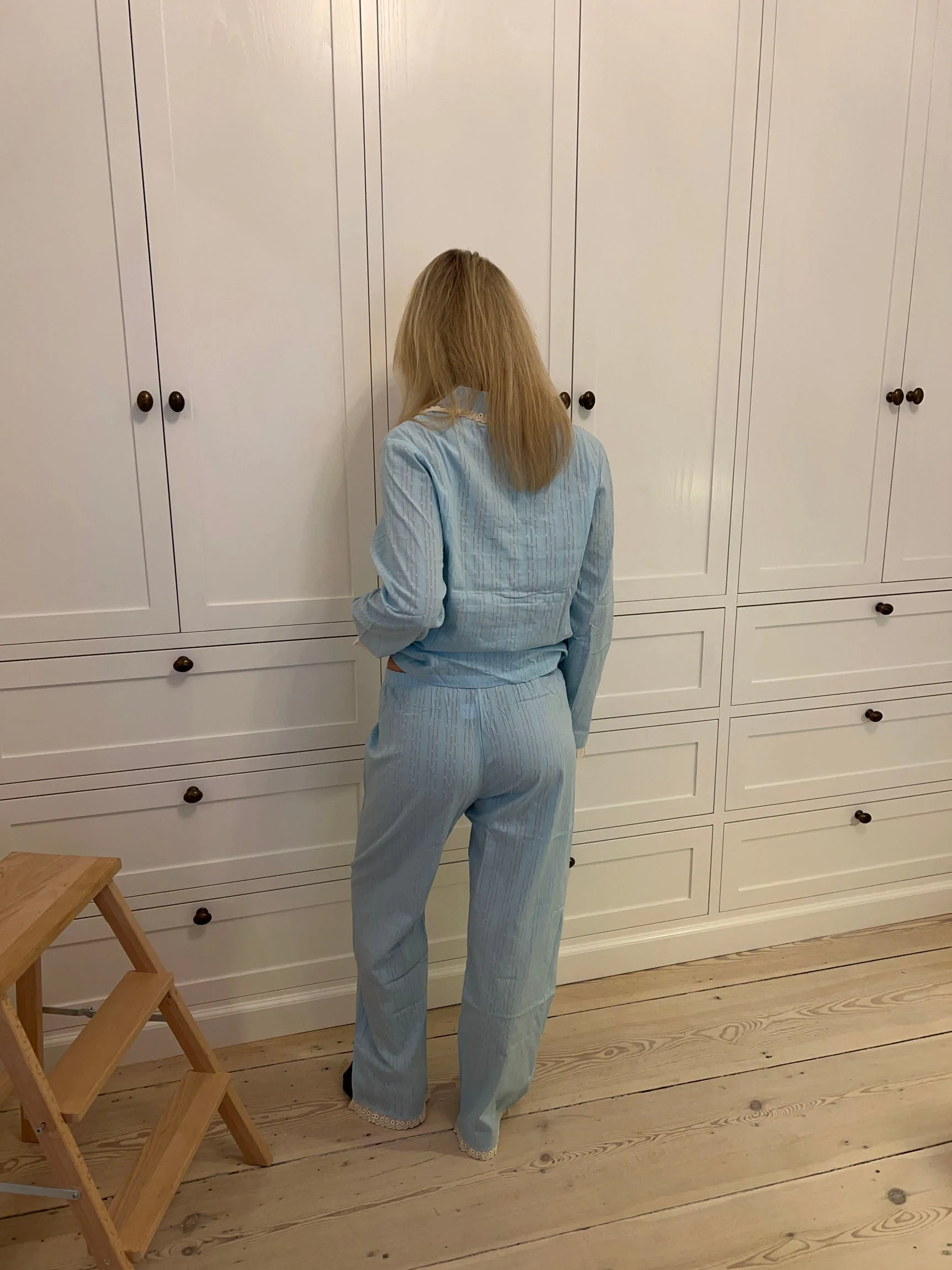 Carol pyjamas set with lace - Light Blue 7 Carol pyjamas set with lace - Light Blue