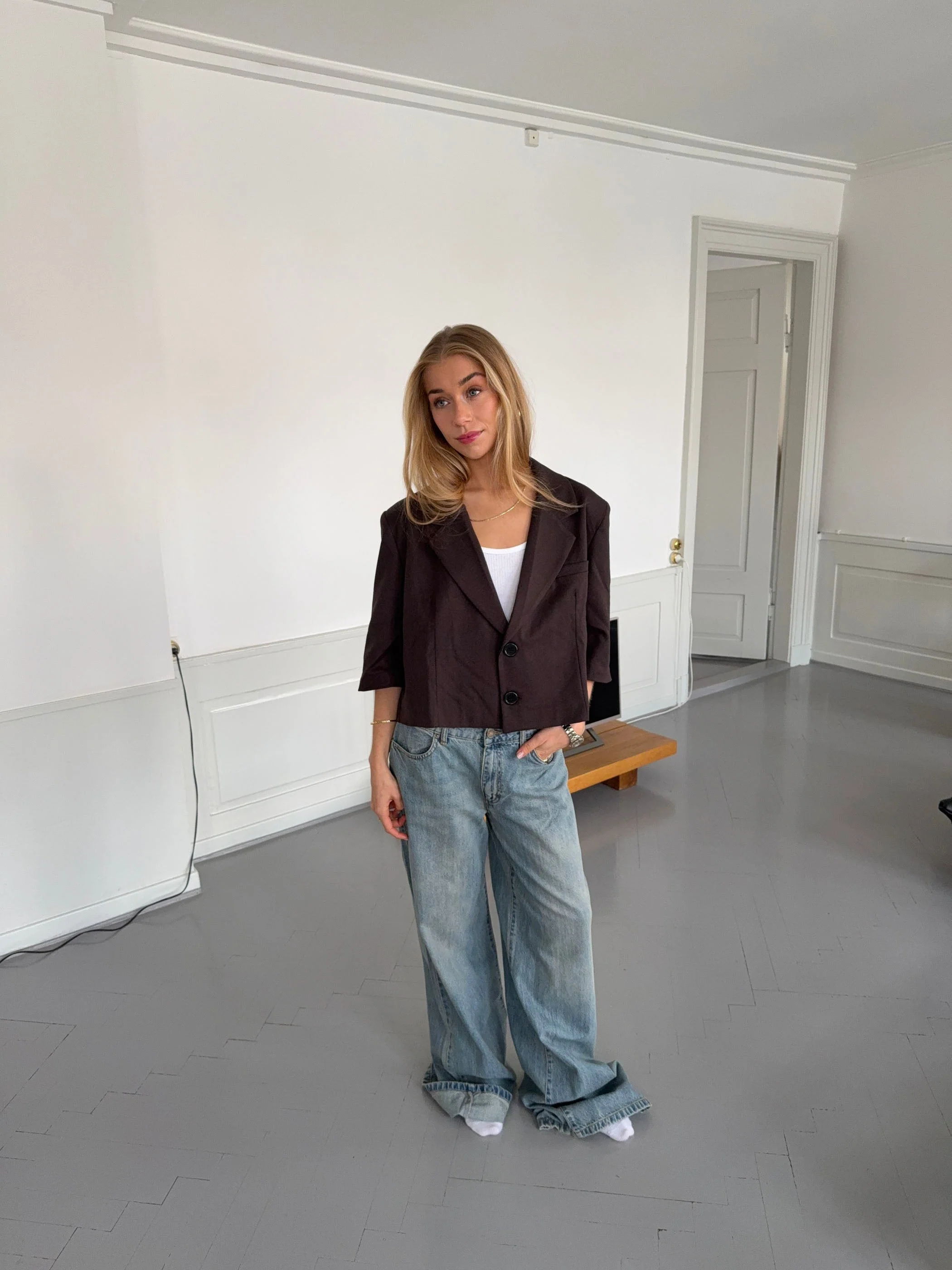 Carolyn cropped blazer - Brown 4 Carolyn cropped blazer - Brown