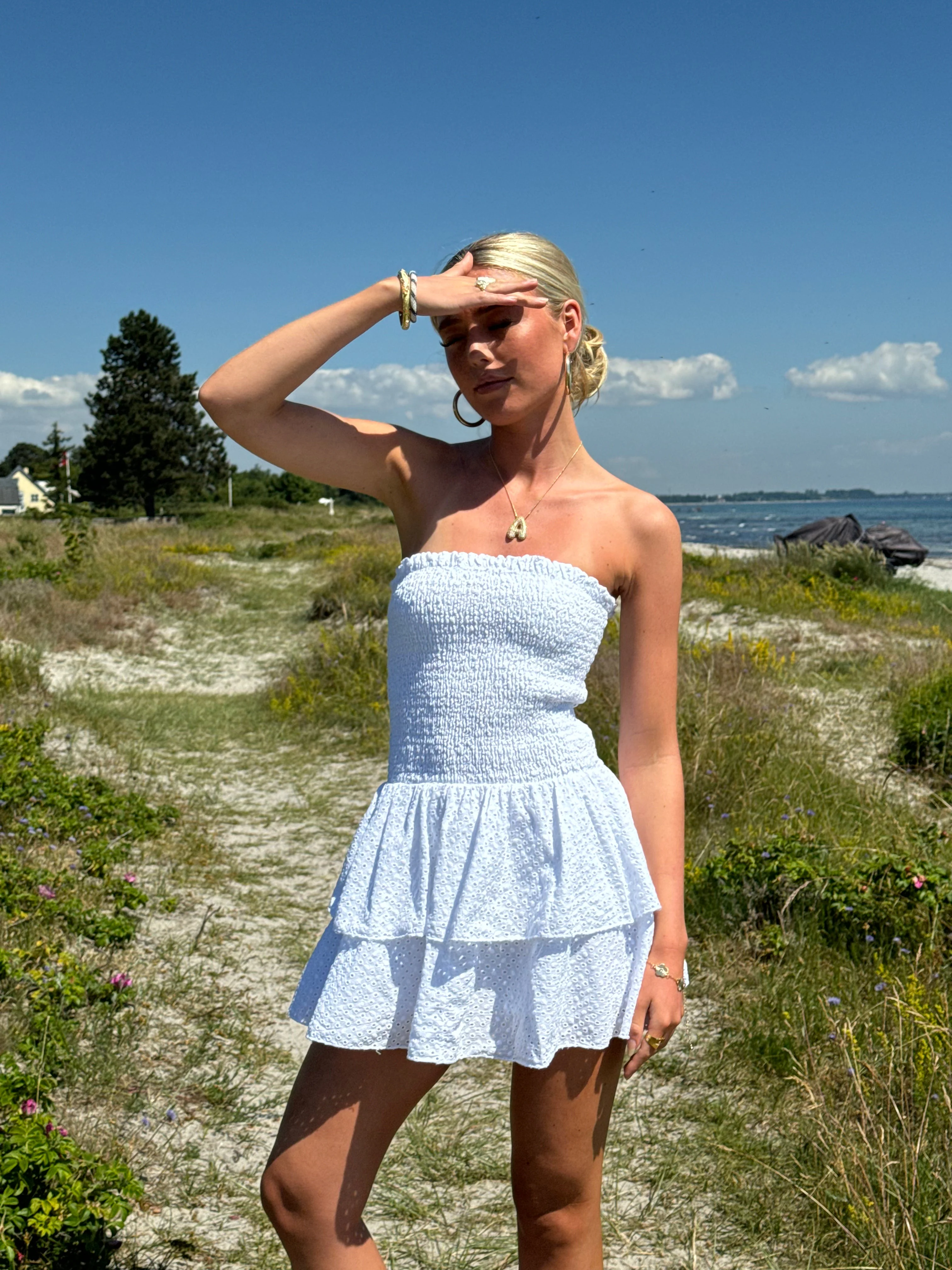 Lissy smock dress - White embroidery 15 Lissy smock dress - White embroidery