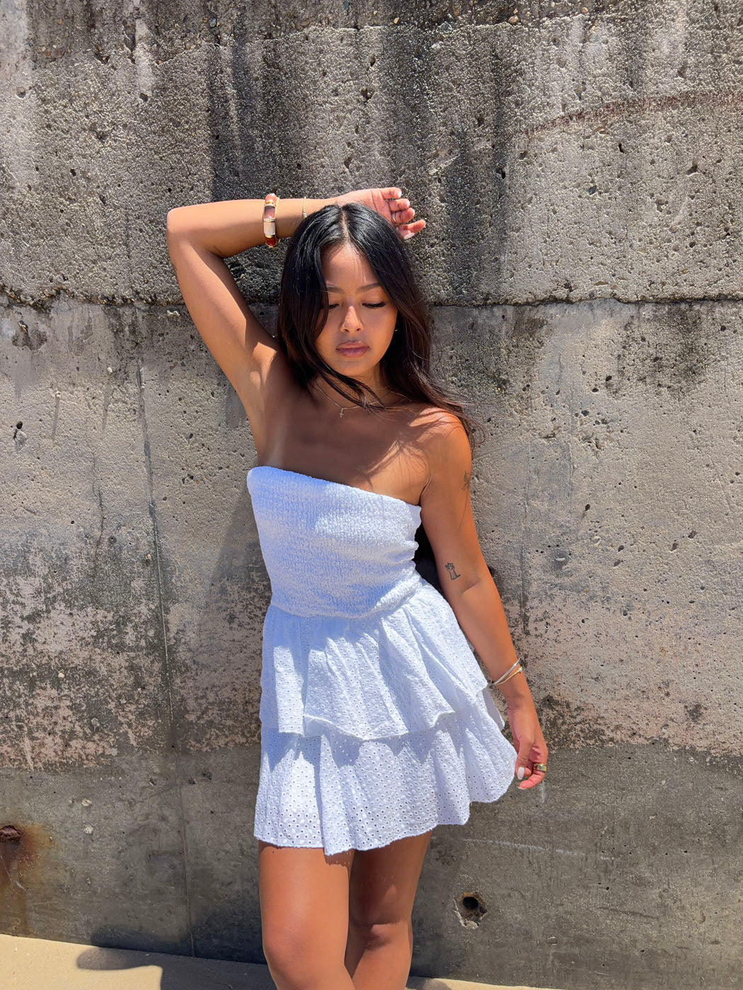 Lissy smock dress - White embroidery 5 Lissy smock dress - White embroidery