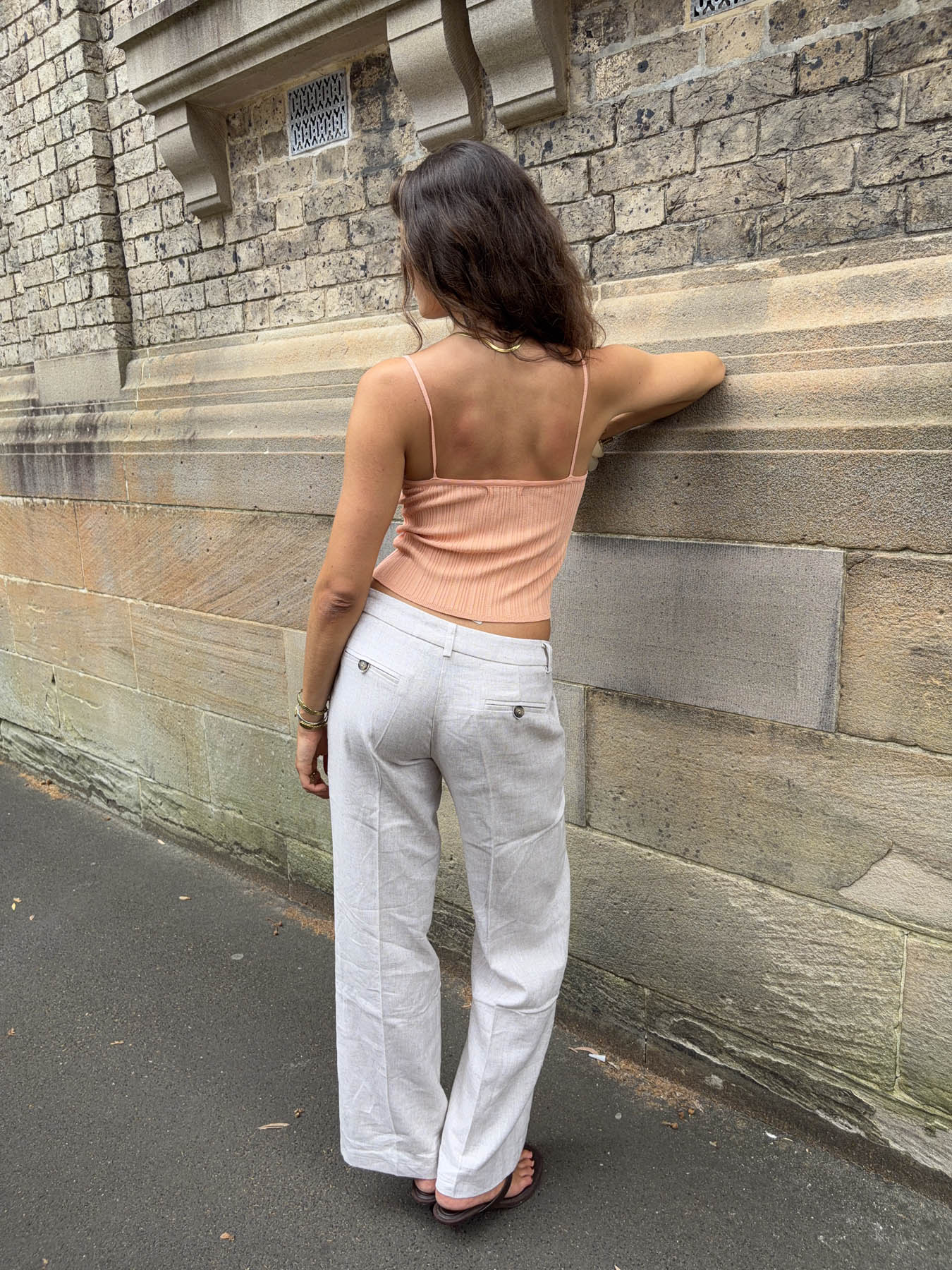 Herringbone pants - Beige/white 2 Herringbone pants - Beige/white