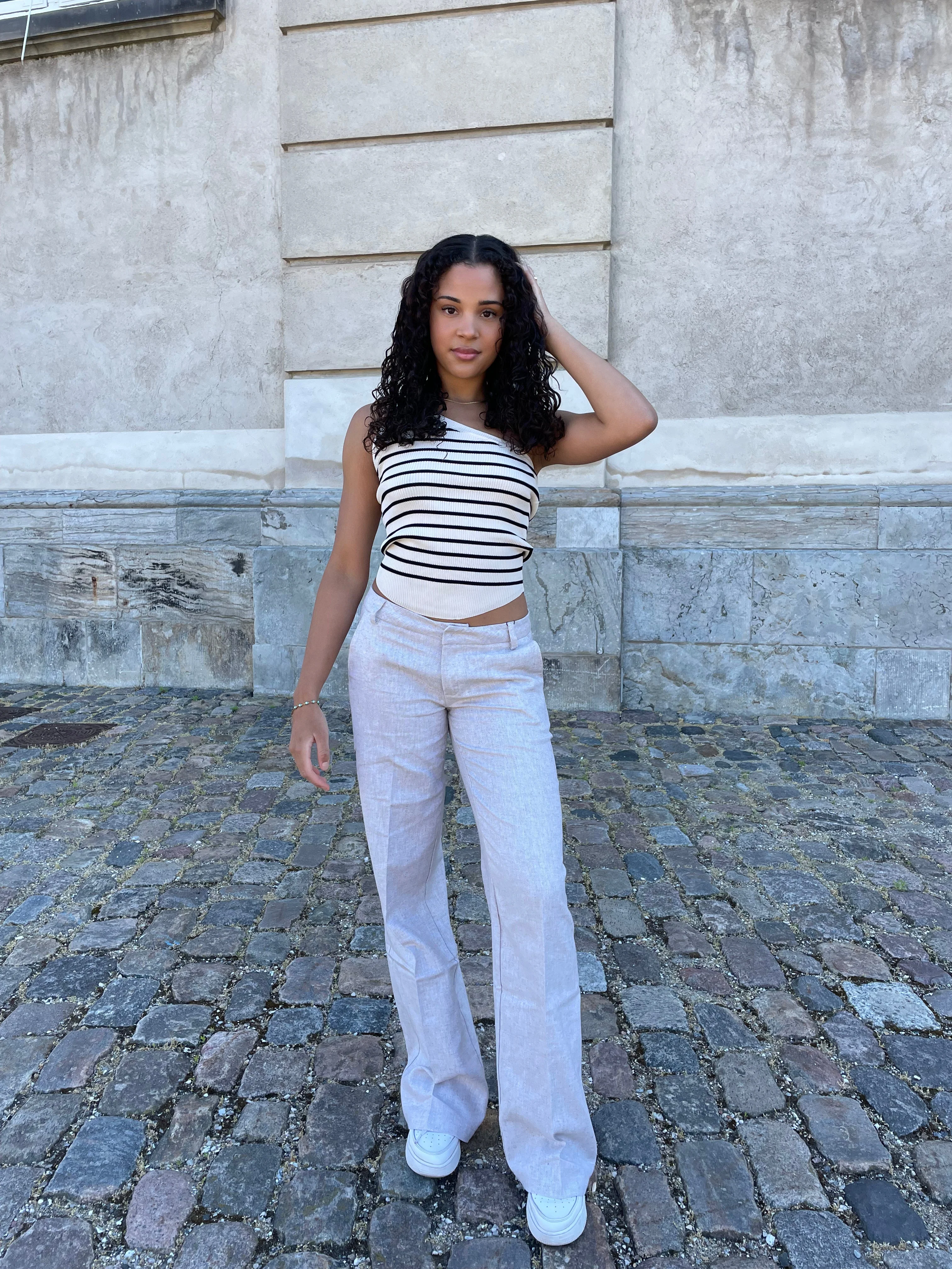 Herringbone pants - Beige/white 4 Herringbone pants - Beige/white
