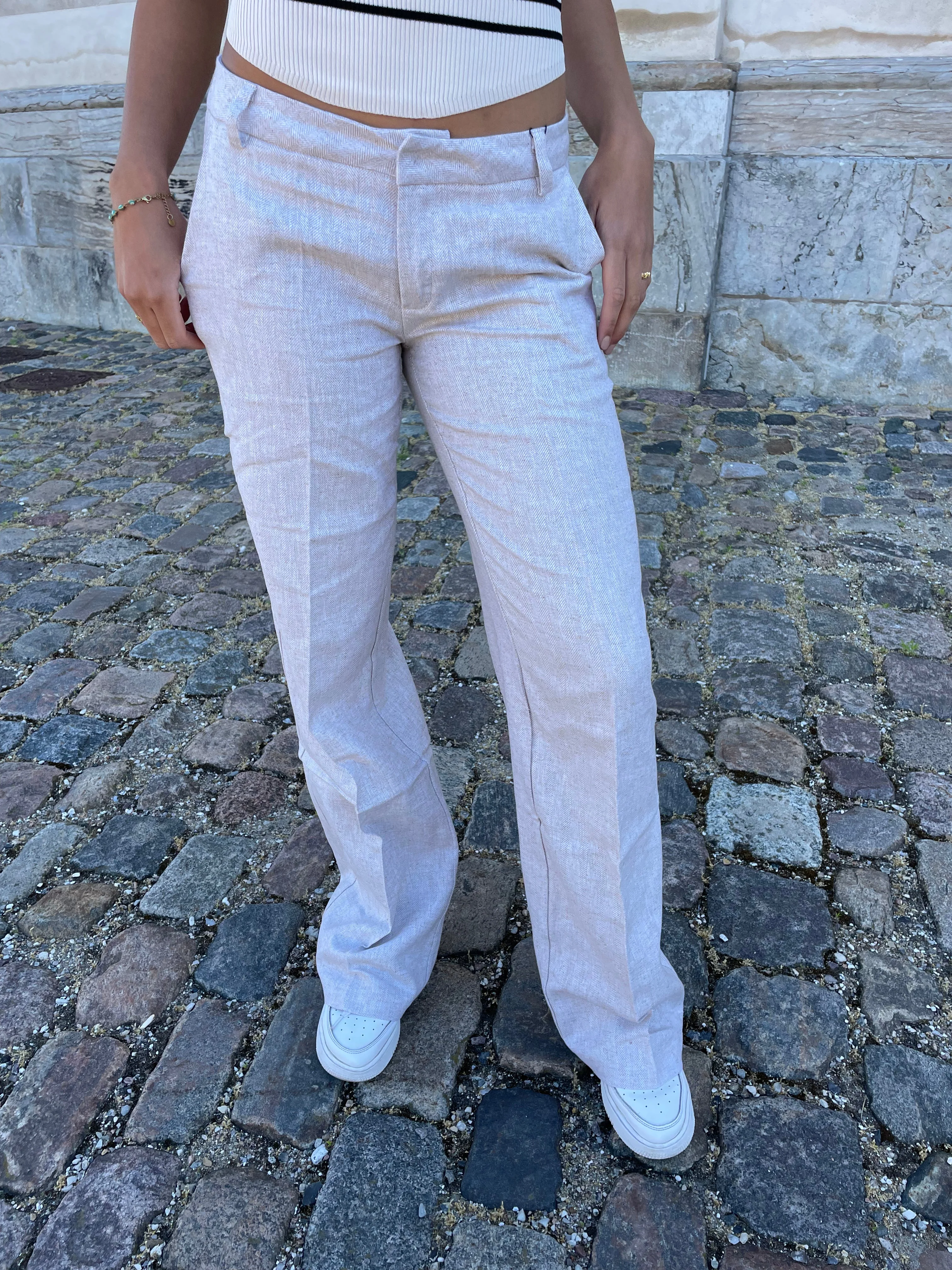 Herringbone pants - Beige/white 5 Herringbone pants - Beige/white