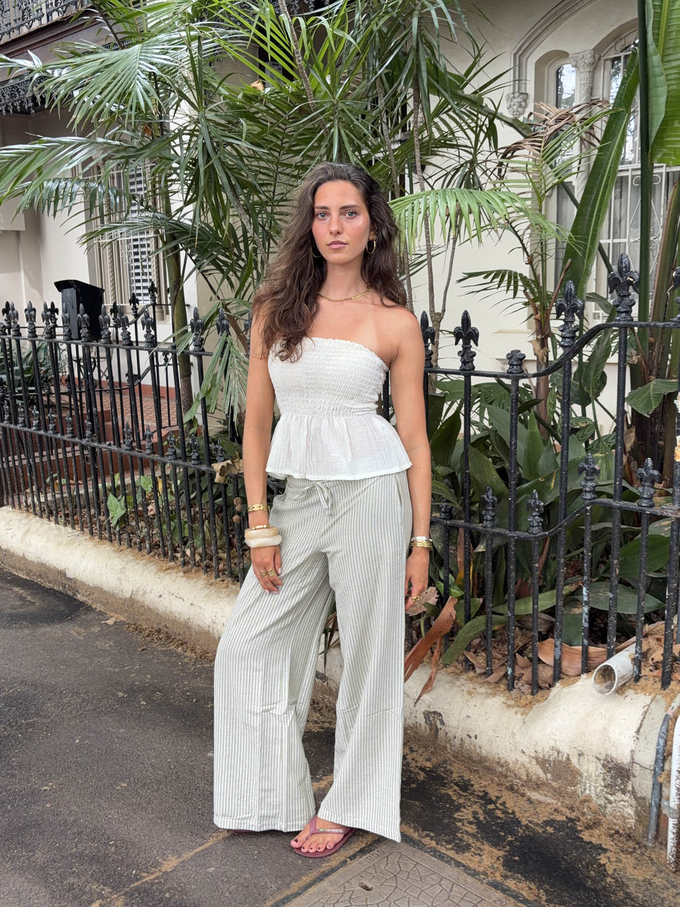 Jasmin striped trousers – Green/white 2 Jasmin striped trousers – Green/white