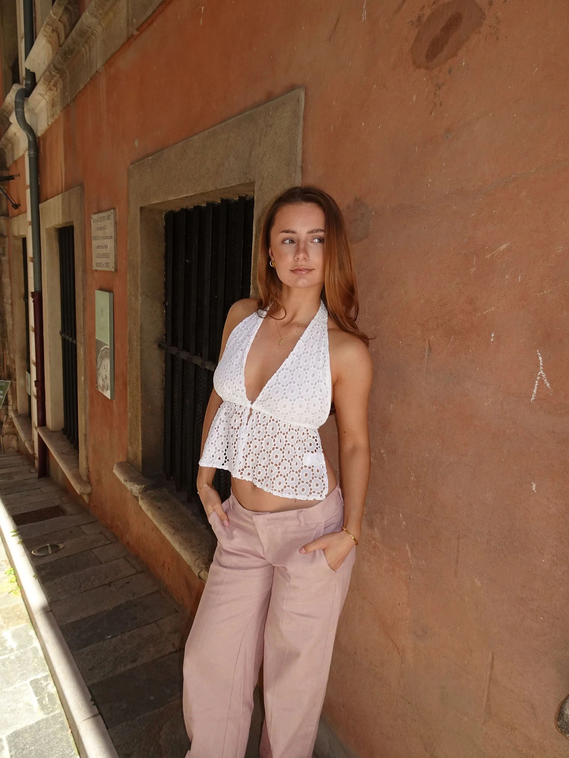 Cladine top with broderie - White 7 Cladine top with broderie - White