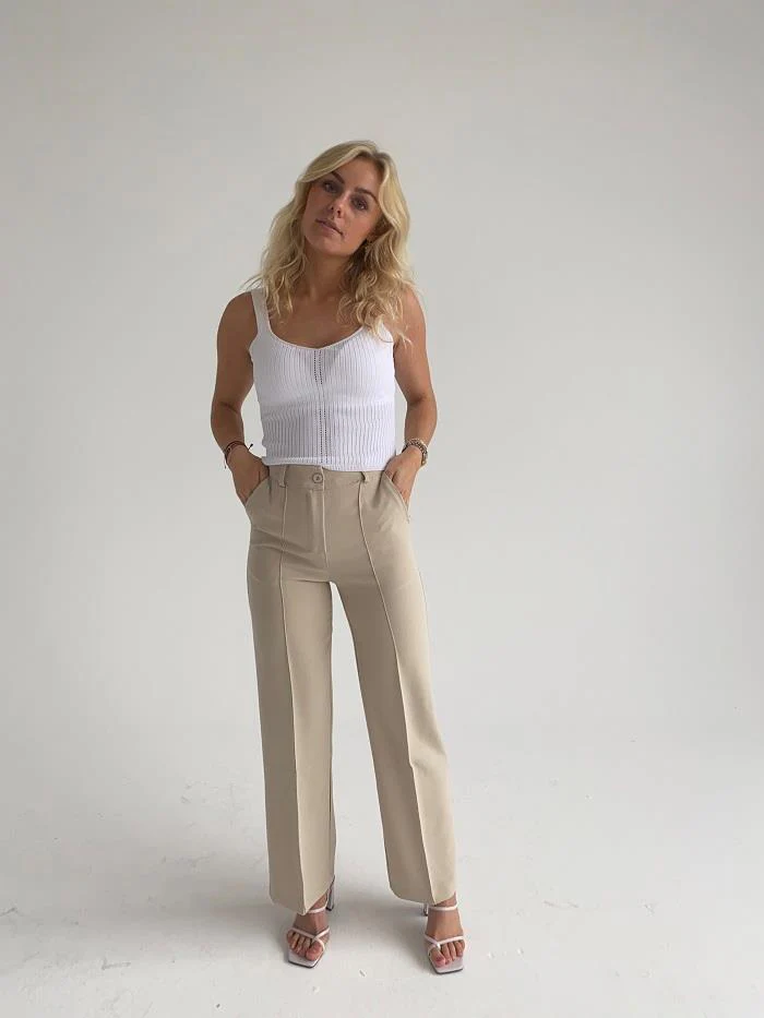 Classic wide pants - light beige