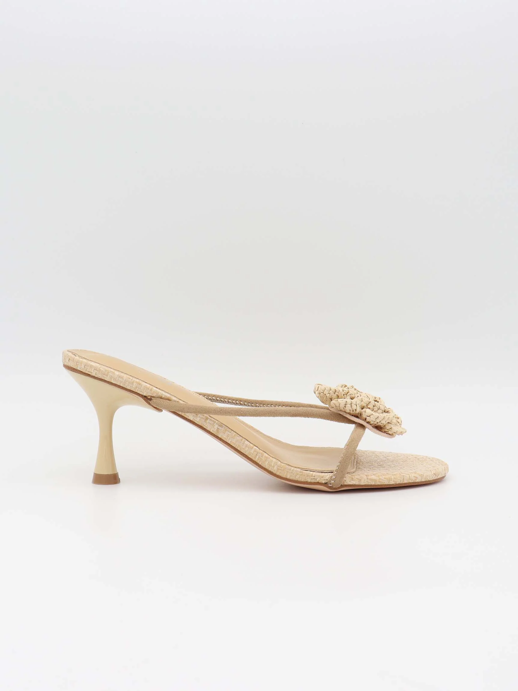 Jenna heels with braided flower detail – Off White 1 Jenna heels with braided flower detail – Off White