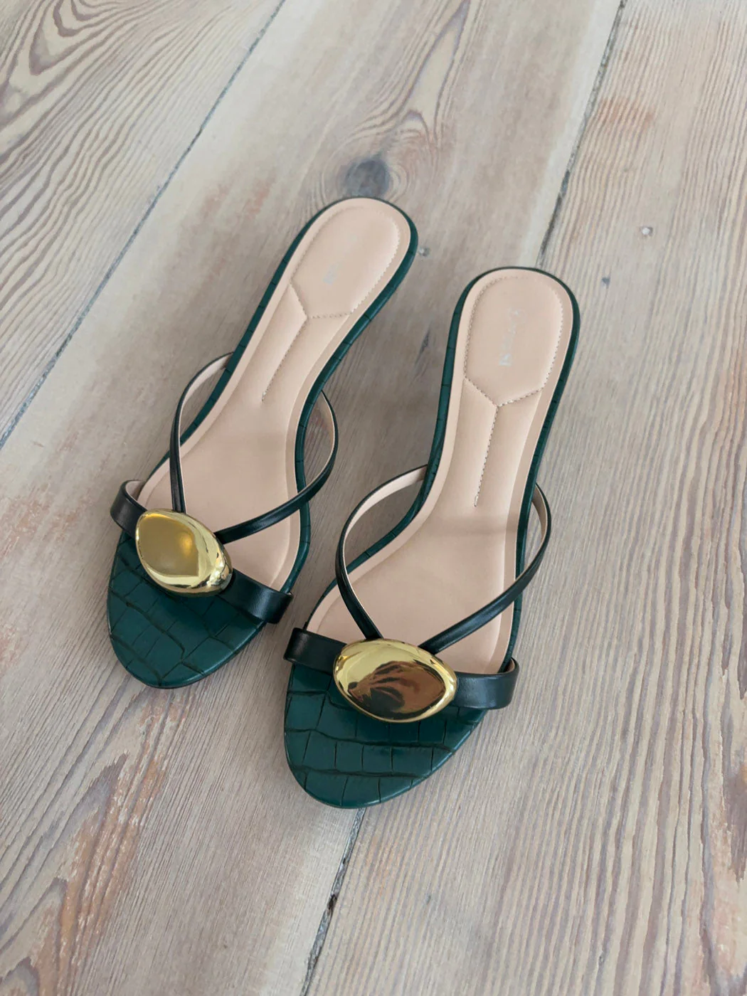 Cleopatra mini heels with gold detail - Green 12 Cleopatra mini heels with gold detail - Green