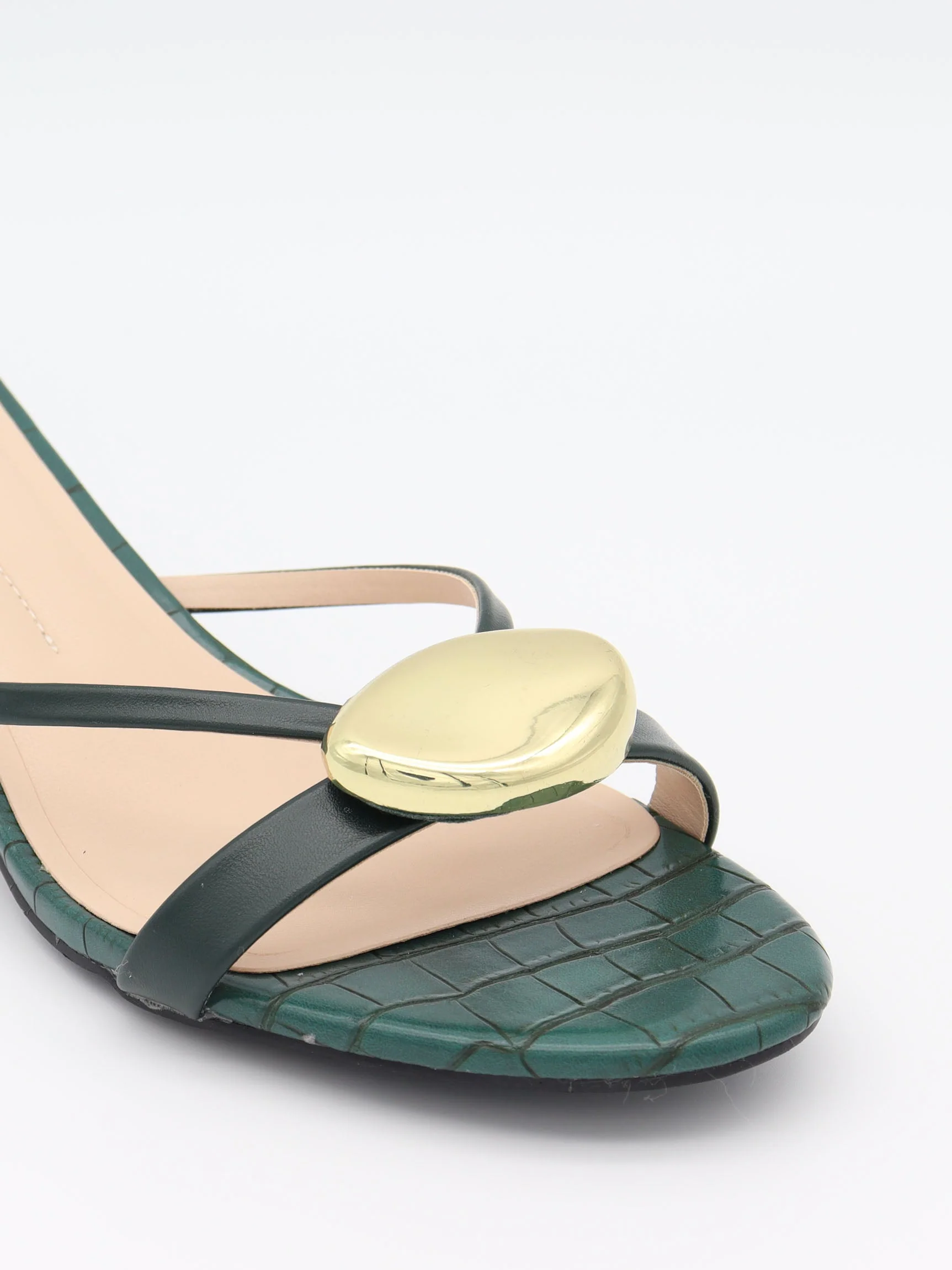 Cleopatra mini heels with gold detail - Green 6 Cleopatra mini heels with gold detail - Green