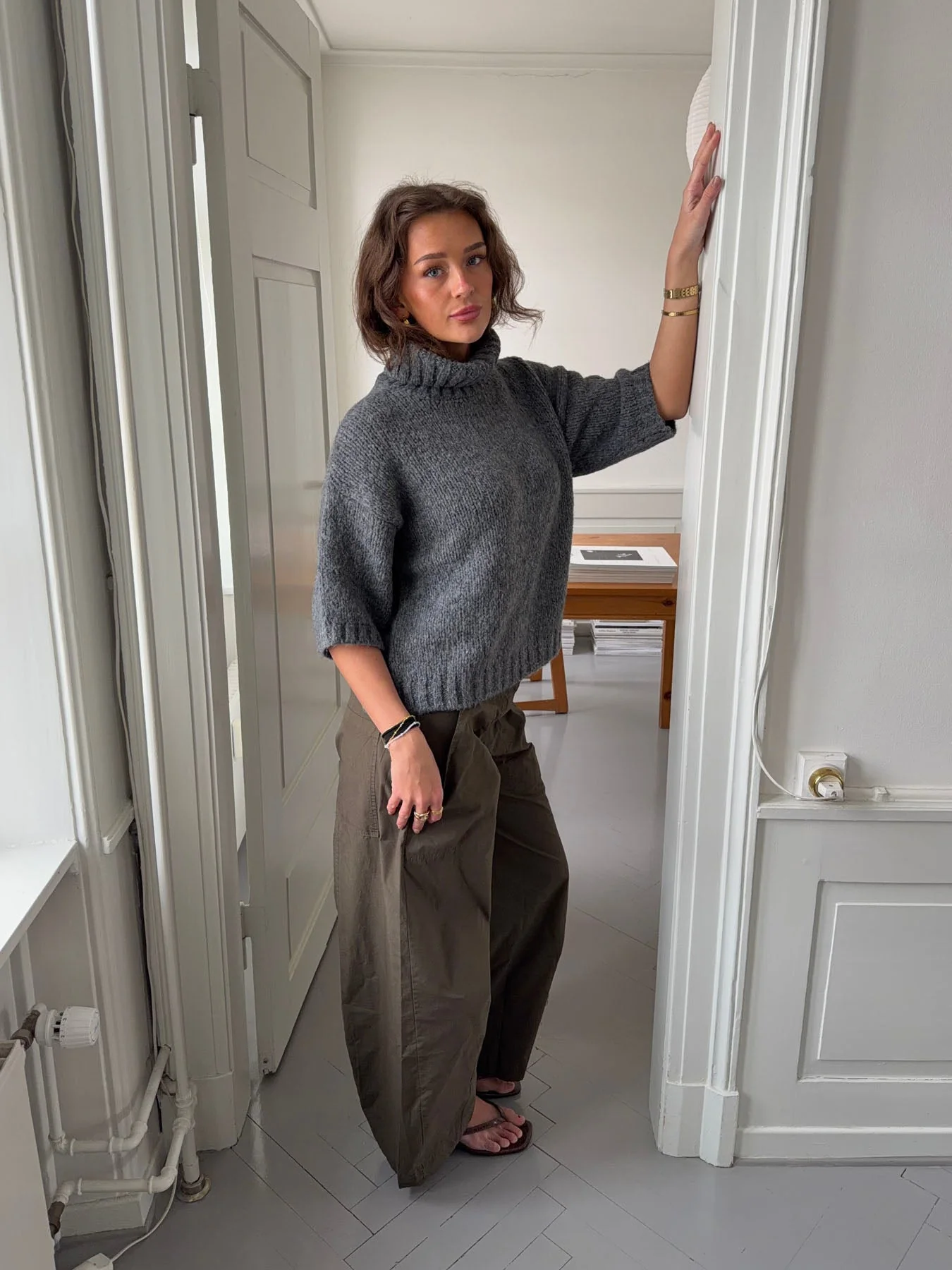Dubleo knit sweater with short sleeves - Grey 10 Dubleo knit sweater with short sleeves - Grey