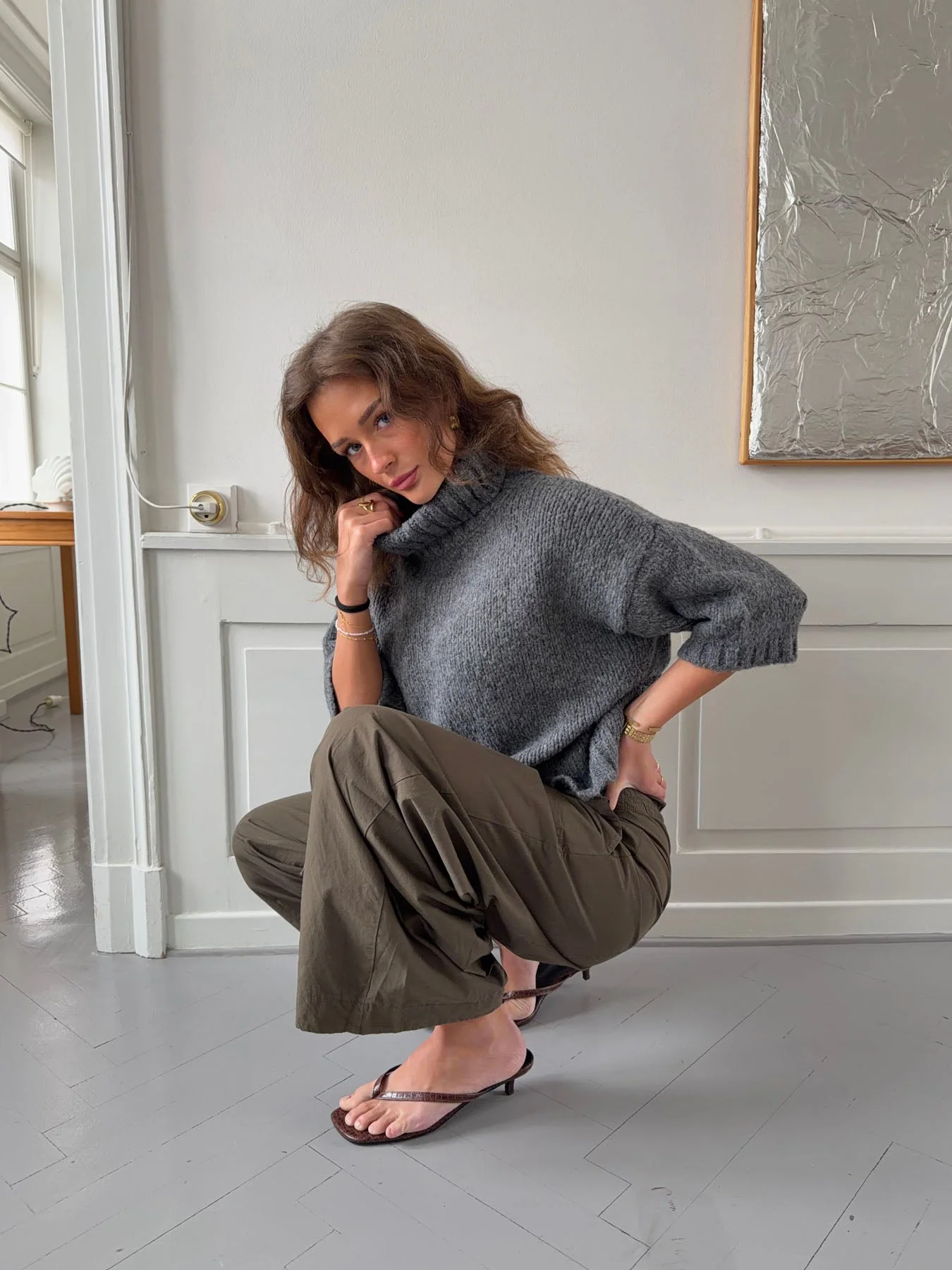 Dubleo knit sweater with short sleeves - Grey 8 Dubleo knit sweater with short sleeves - Grey