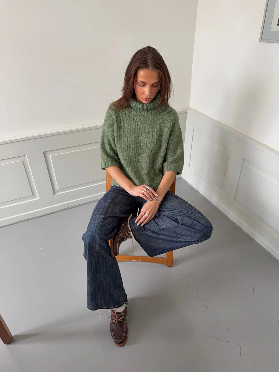 Dubleo knit sweater with short sleeves – Green 6 Dubleo knit sweater with short sleeves – Green