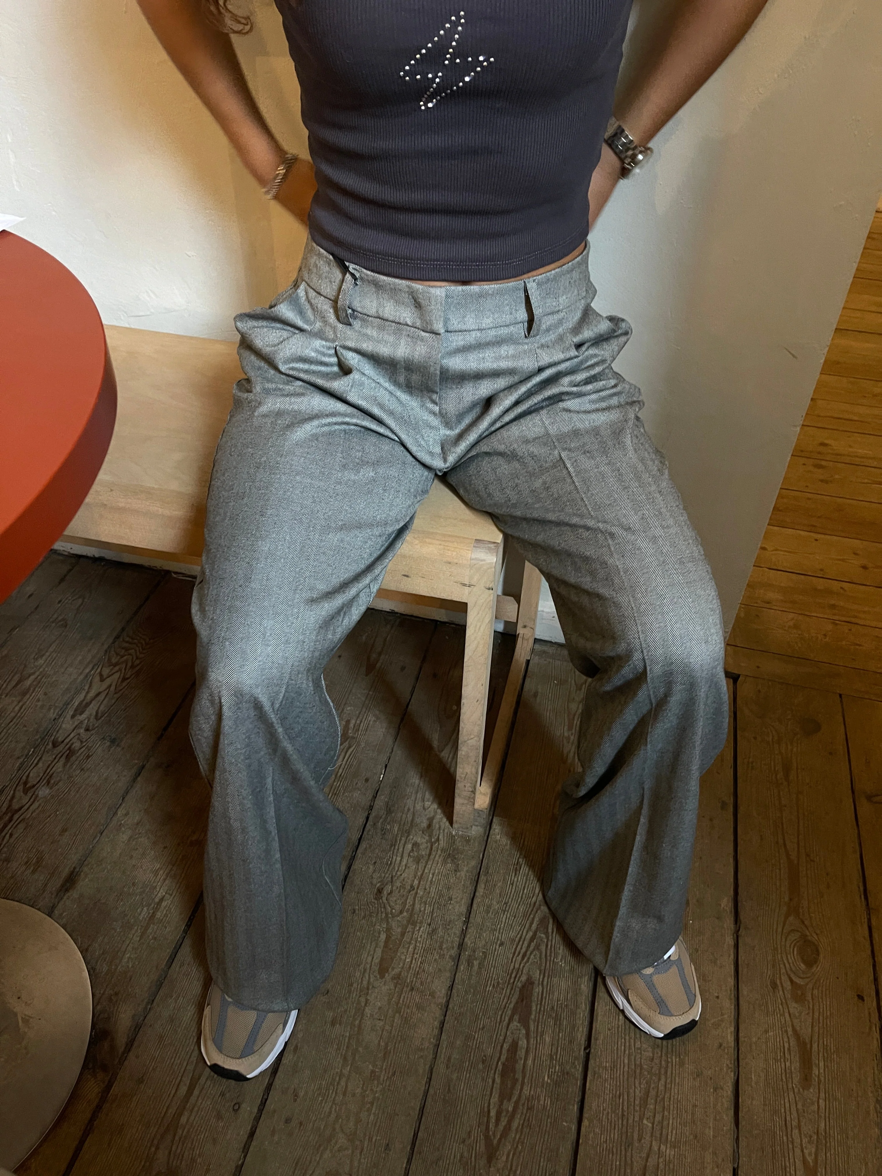 Ellen herringbone pants - Grey 10 Ellen herringbone pants - Grey