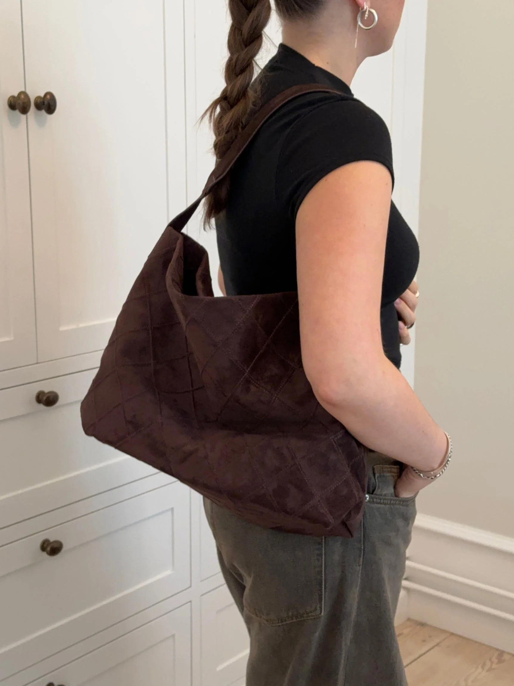 Mecca suede shoulder bag - Dark brown 2 Mecca suede shoulder bag - Dark brown