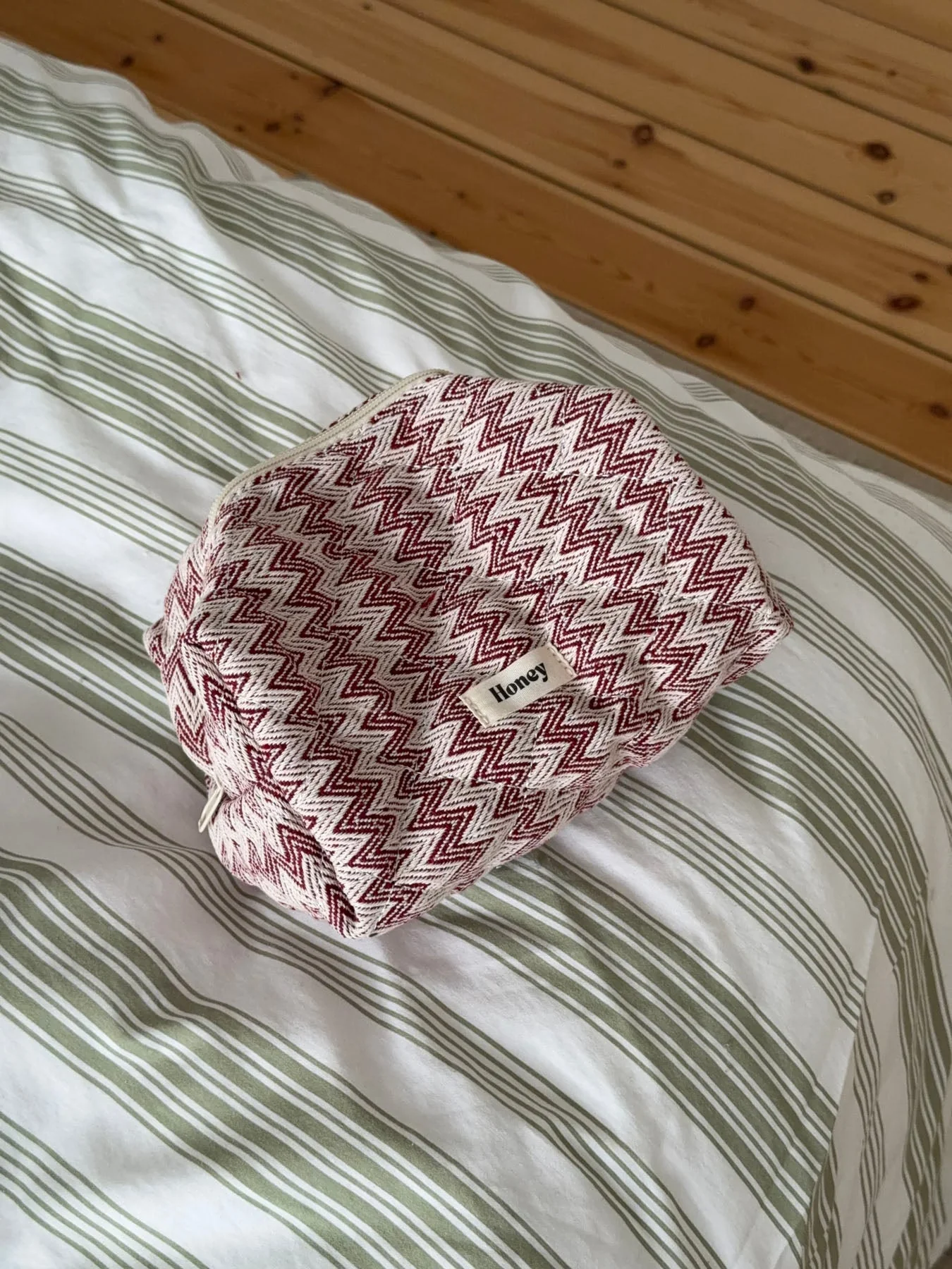 Honey small toiletry bag with pattern - Beige/red 5 Honey small toiletry bag with pattern - Beige/red