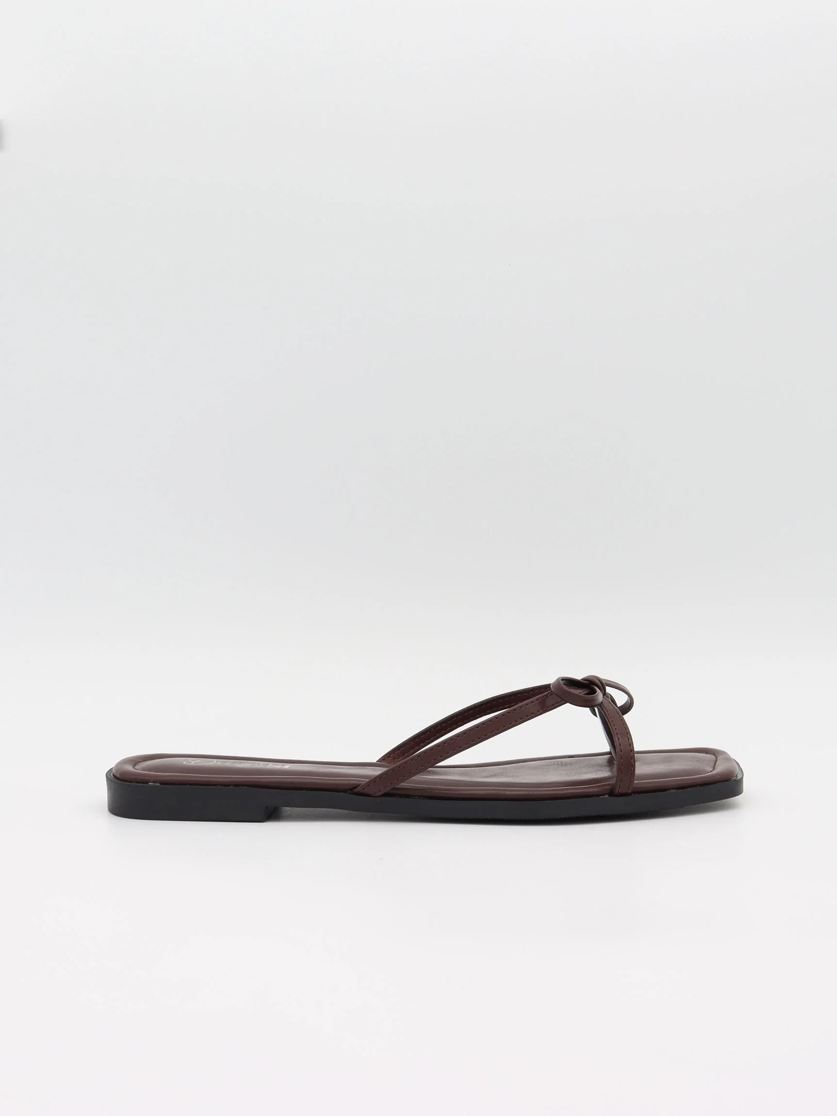 Tennalina sandals with bow detail – Dark brown