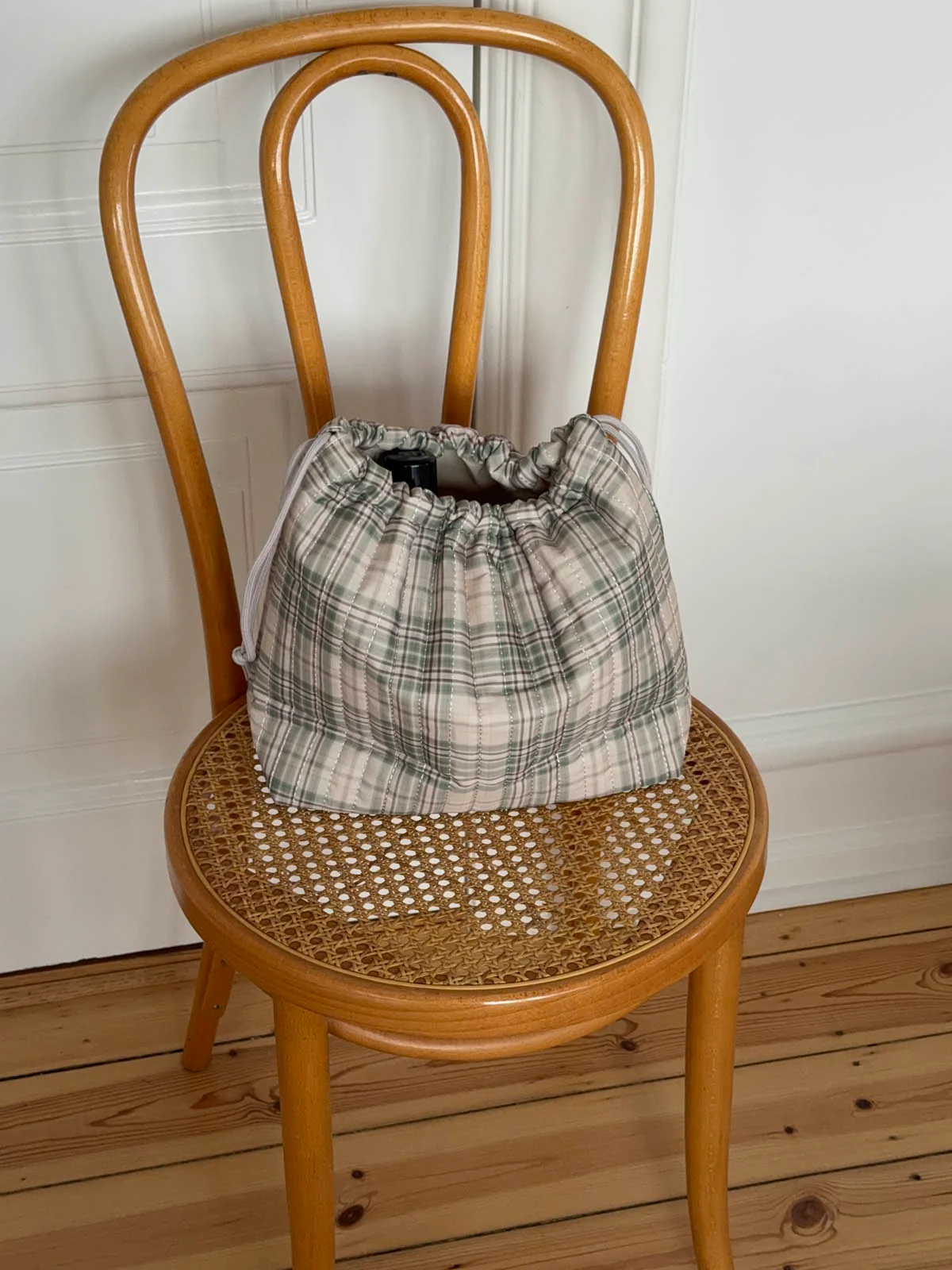 Honey toiletry bag with checks - Beige/green 12 Honey toiletry bag with checks - Beige/green