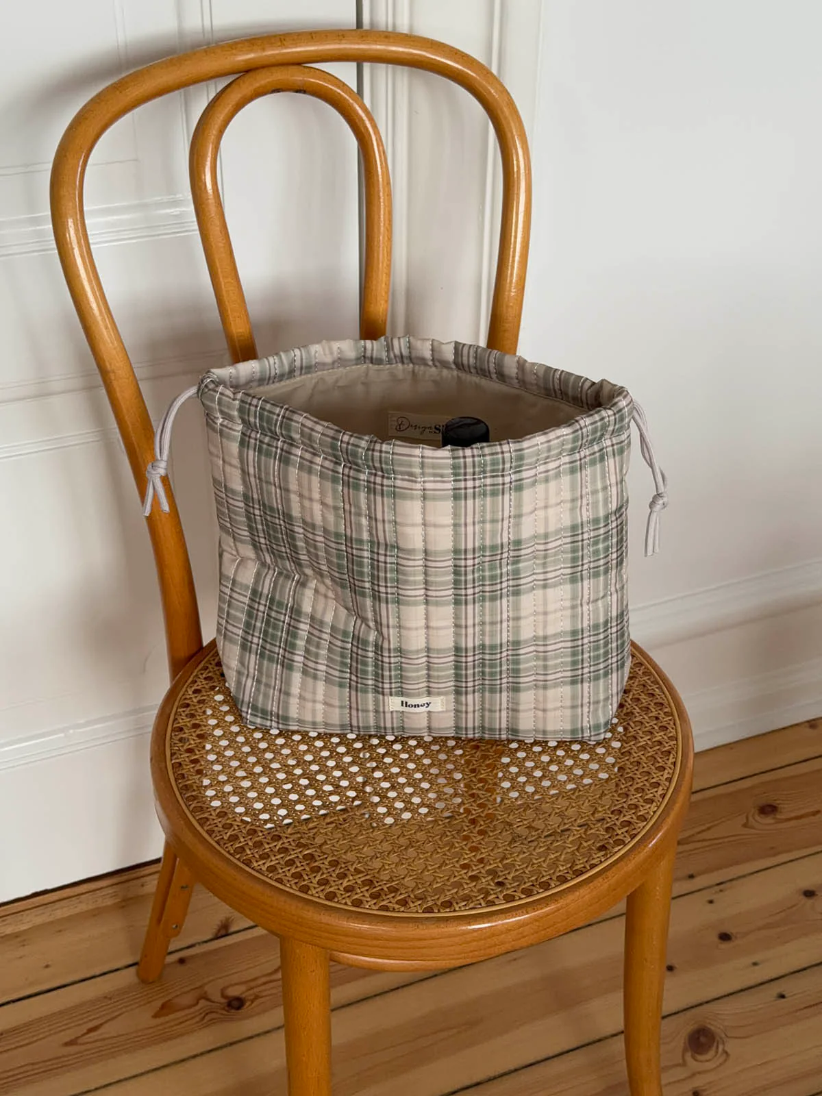 Honey toiletry bag with checks - Beige/green 9 Honey toiletry bag with checks - Beige/green