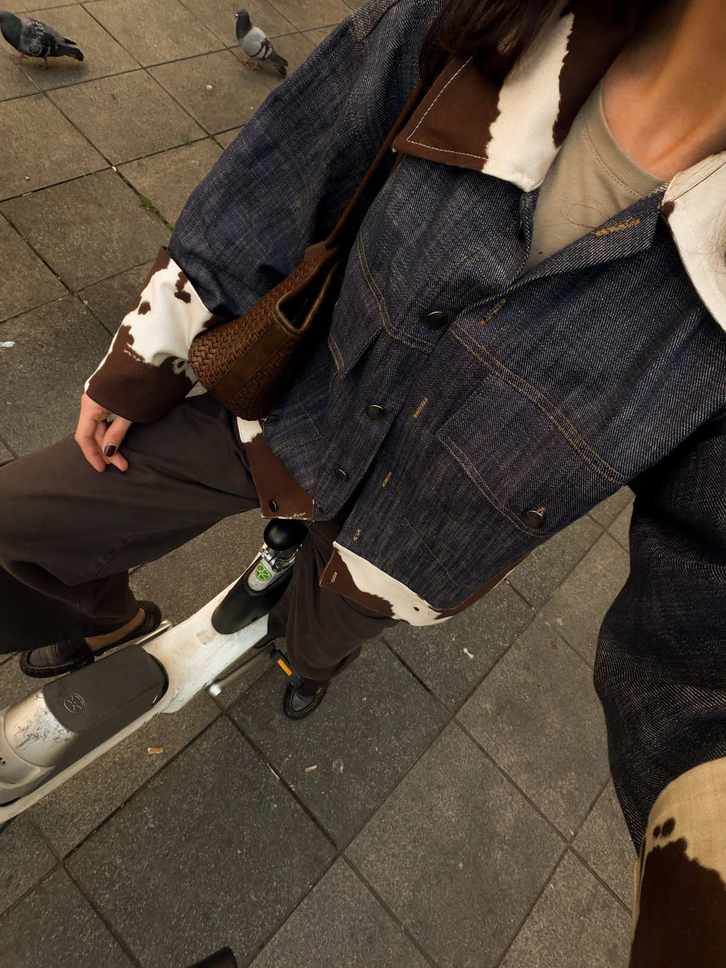 Suiva denim jacket with cow print – Blue/brown/white 4 Suiva denim jacket with cow print – Blue/brown/white