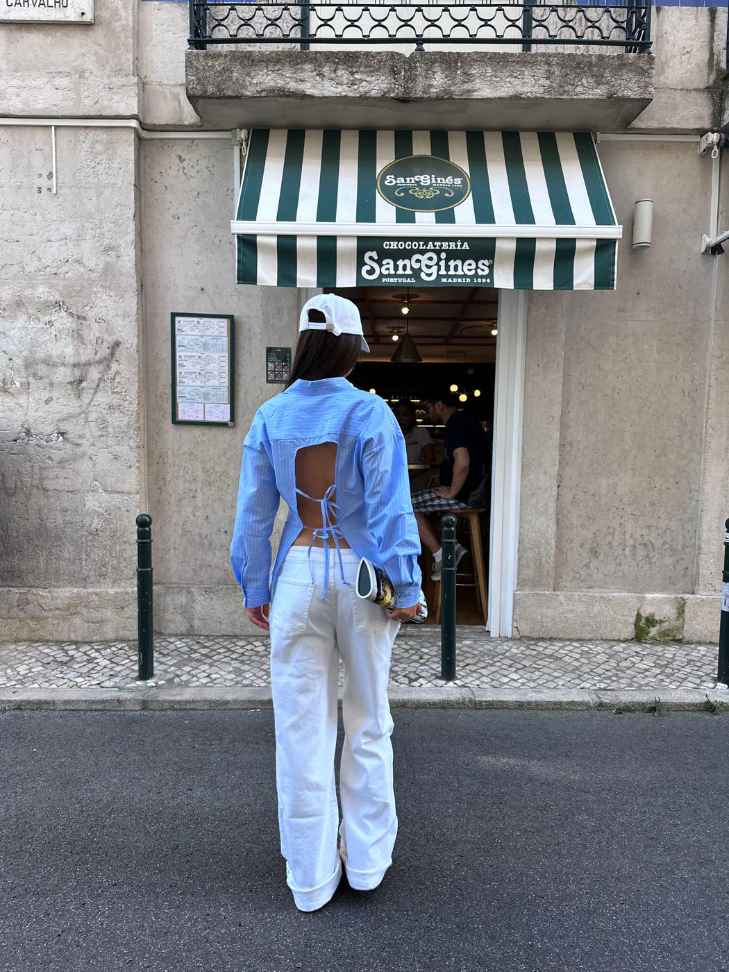 Estelle striped shirt with open back - Blue/white 5 Estelle striped shirt with open back - Blue/white