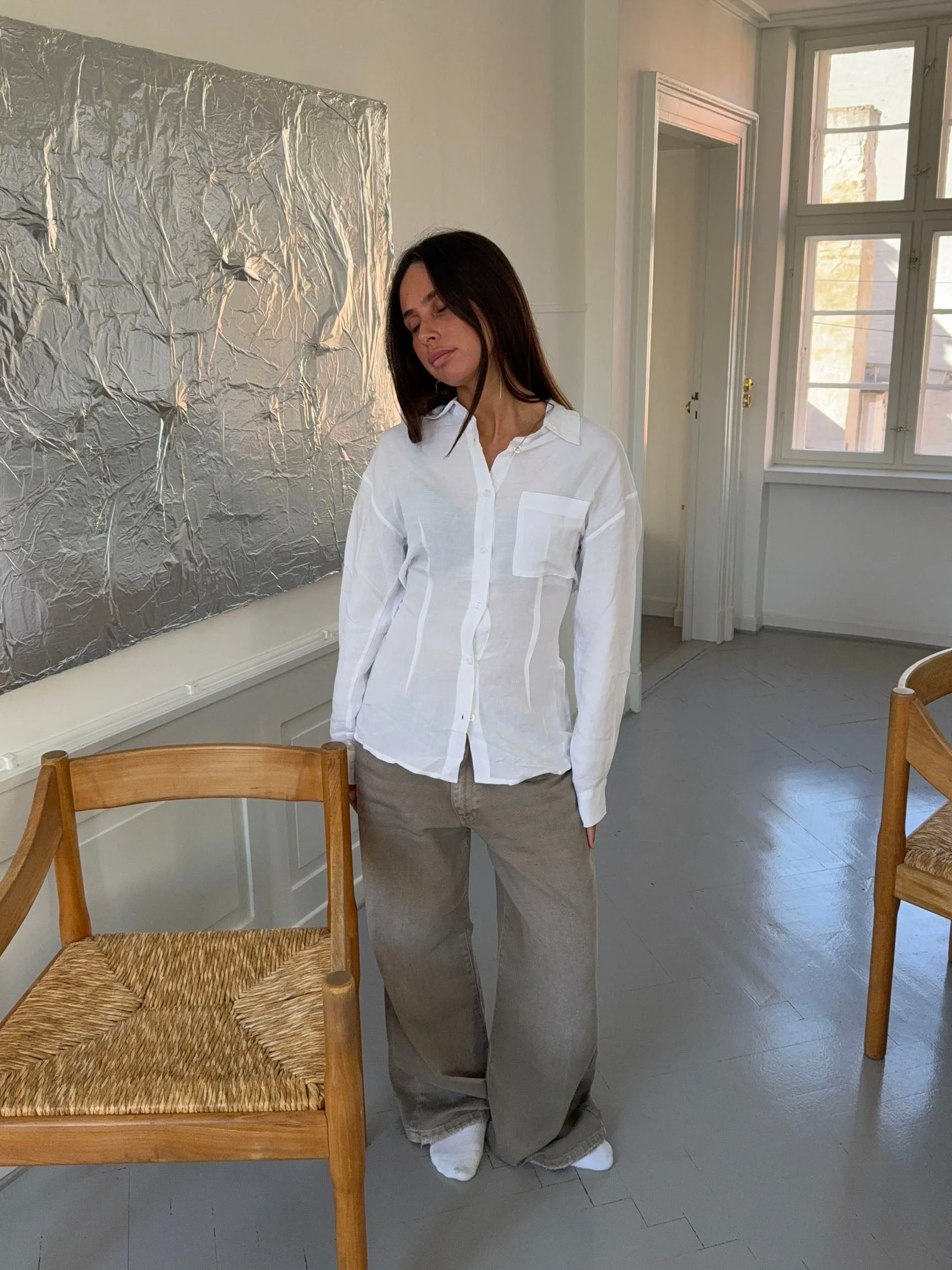 Jannie shirt with open back - White 10 Jannie shirt with open back - White