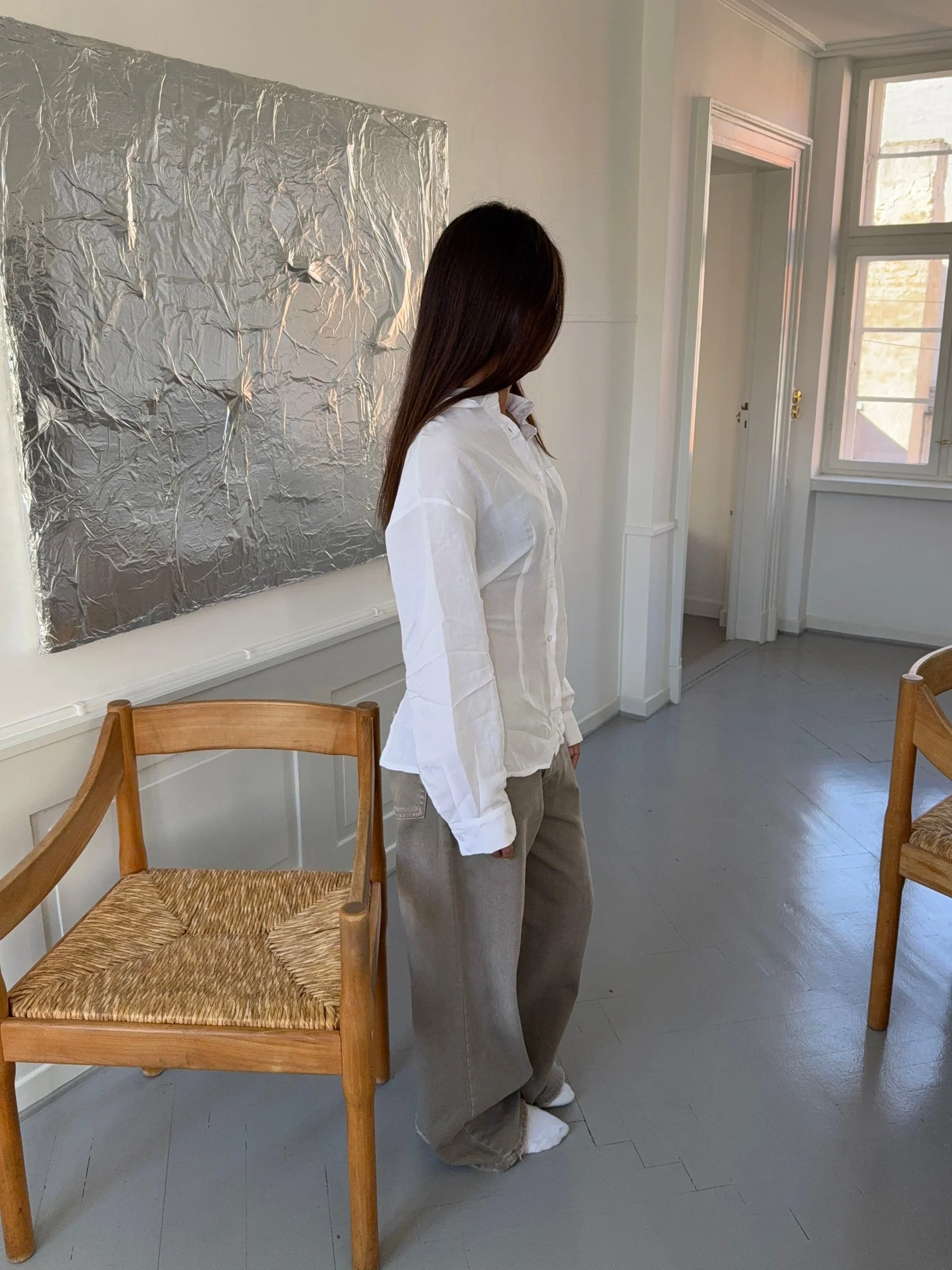 Jannie shirt with open back - White 4 Jannie shirt with open back - White