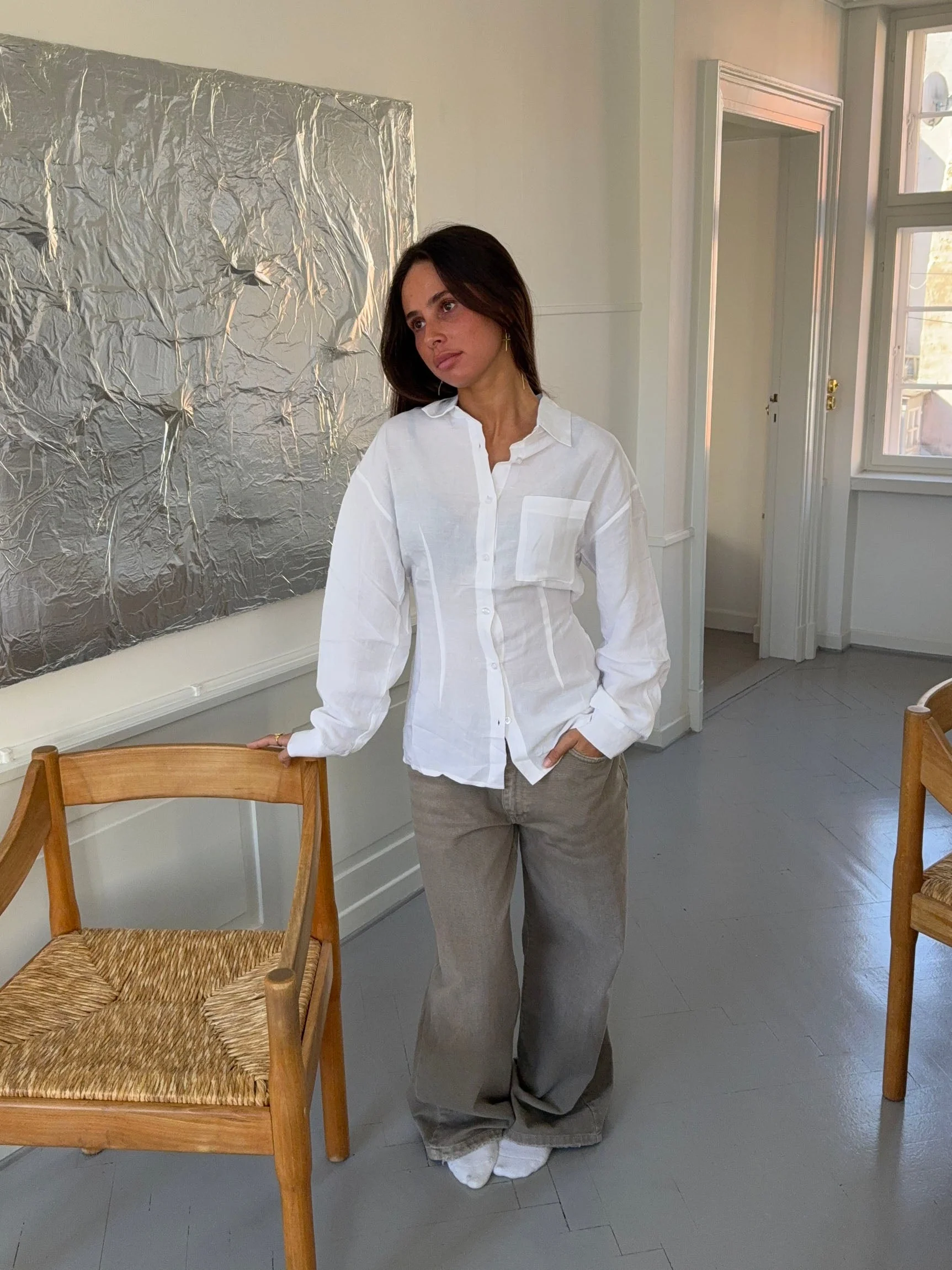 Jannie shirt with open back - White 6 Jannie shirt with open back - White