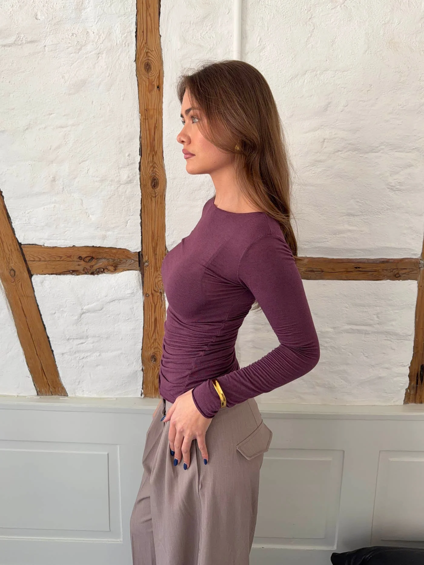Kaia long-sleeved cashmere blouse – Purple 7 Kaia long-sleeved cashmere blouse – Purple