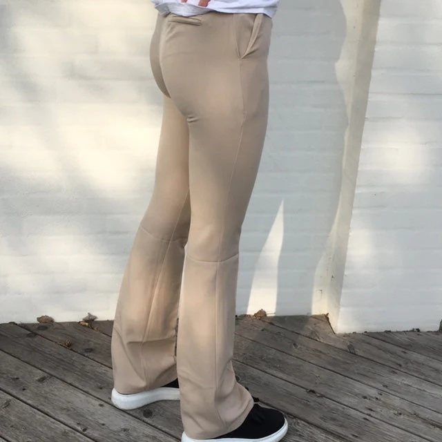 Flare pants with pockets - Light beige 3 Flare pants with pockets - Light beige
