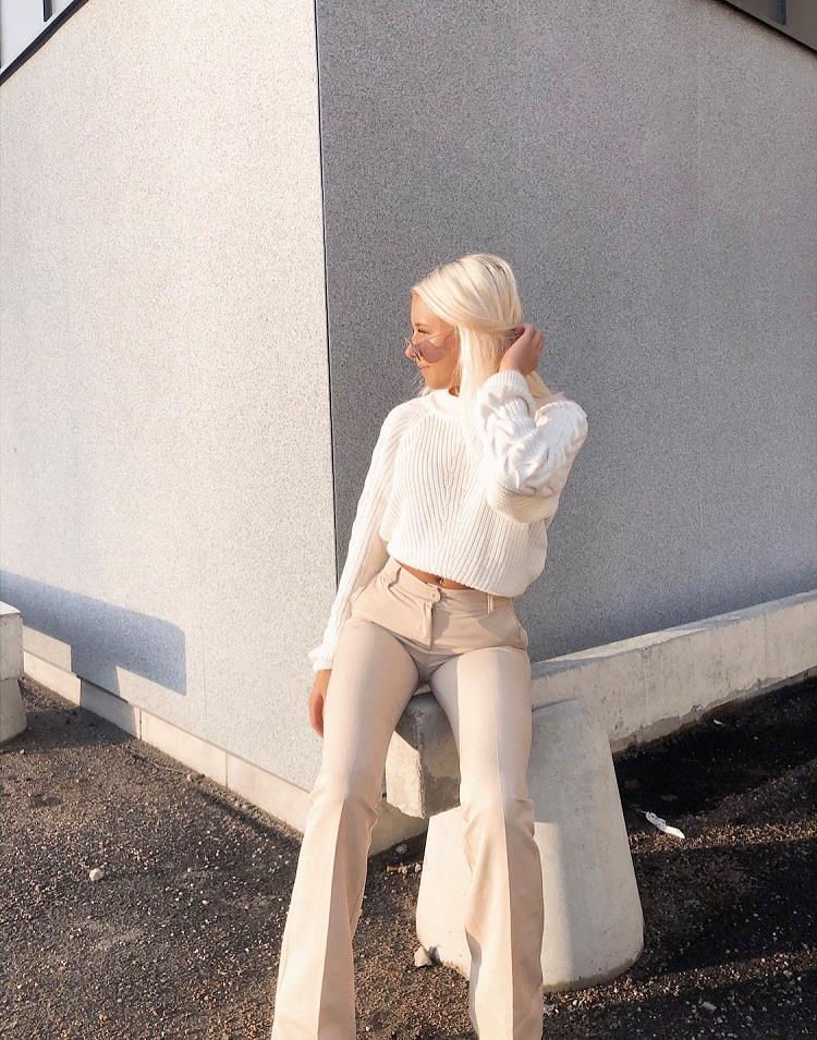 Flare pants with pockets - Light beige 4 Flare pants with pockets - Light beige