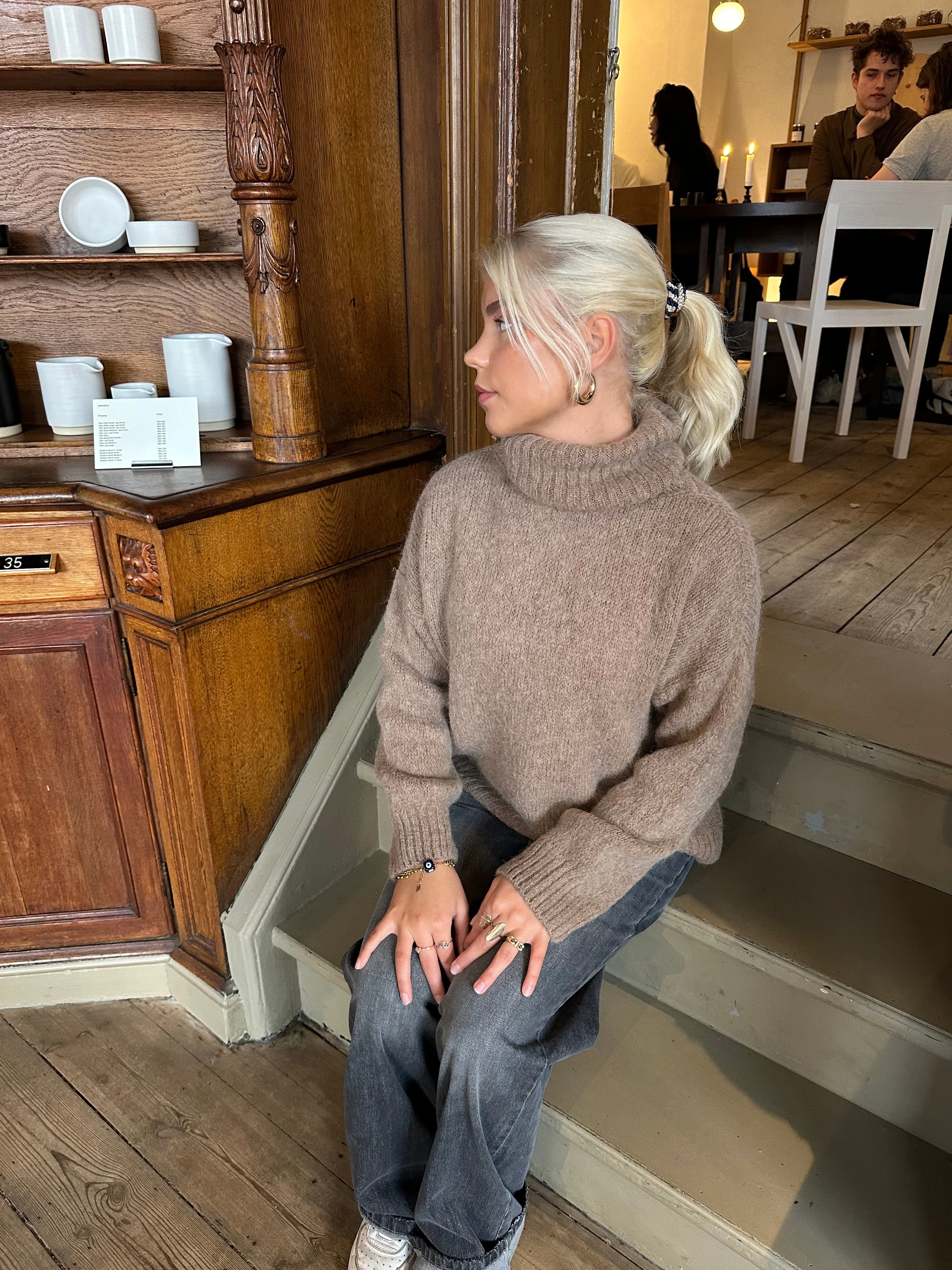 Idun knit sweater with turtleneck - Brown 8 Idun knit sweater with turtleneck - Brown