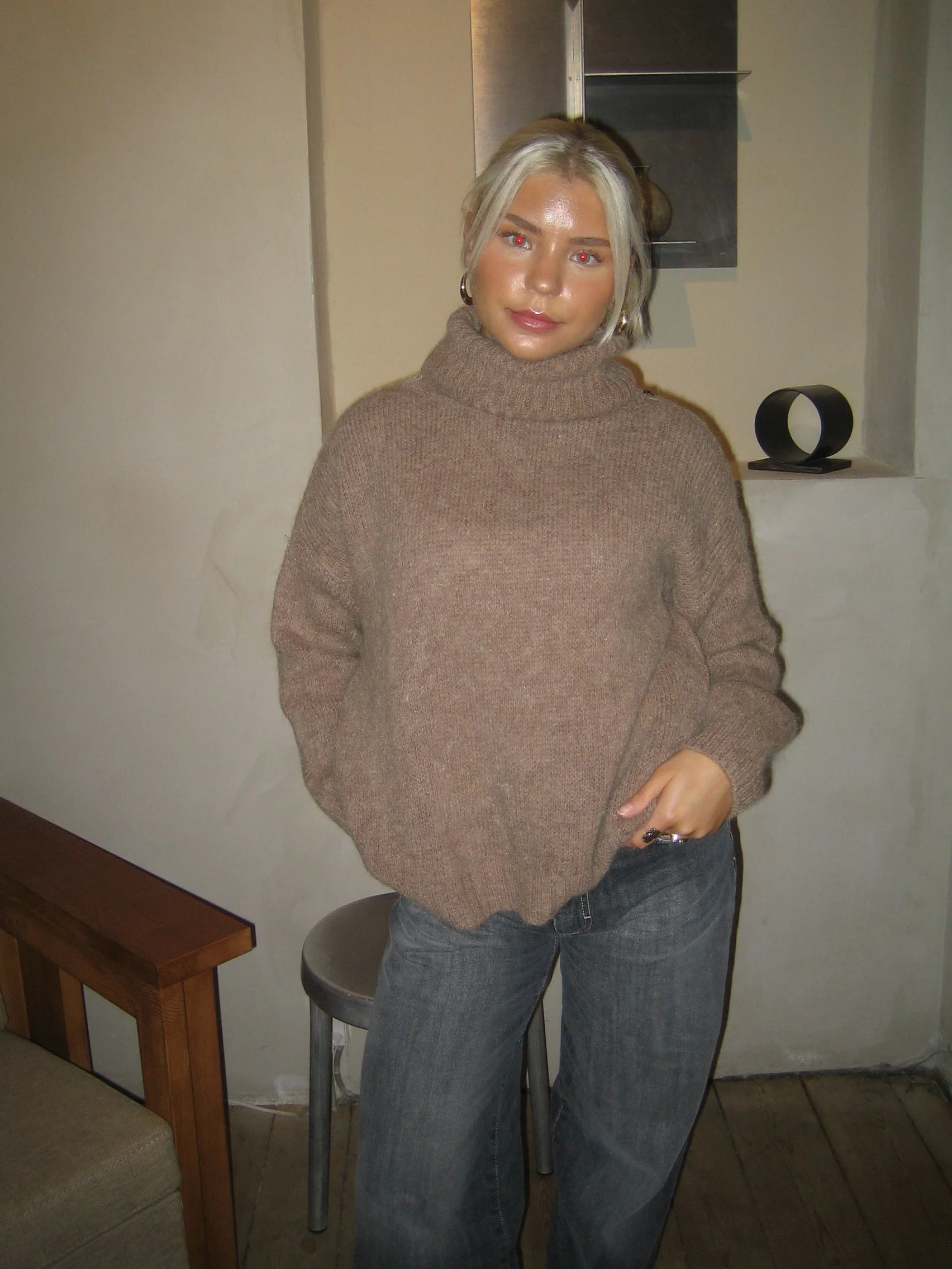 Idun knit sweater with turtleneck - Brown 9 Idun knit sweater with turtleneck - Brown