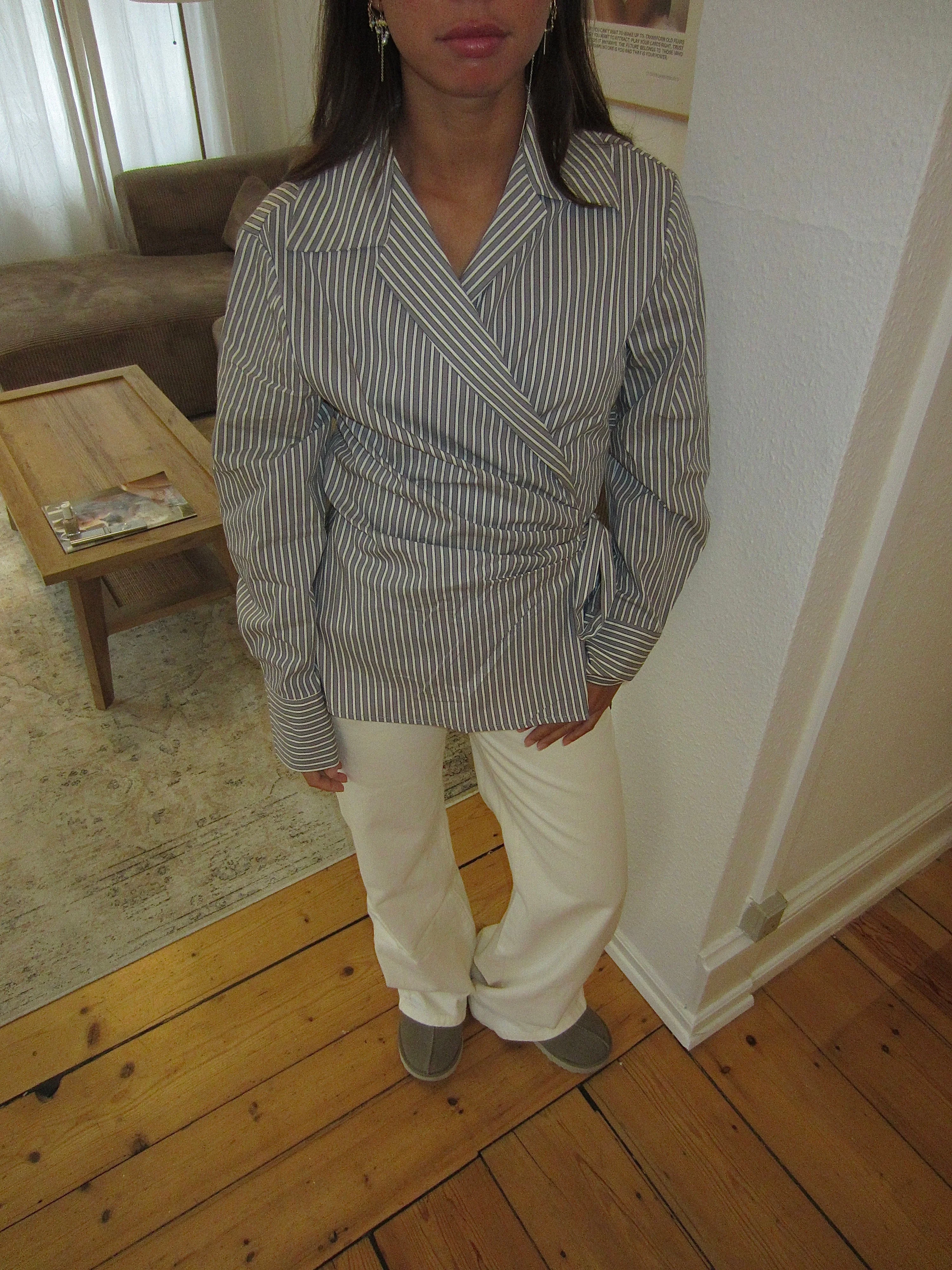 Milay shirt with tie detail - Grey/white 4 Milay shirt with tie detail - Grey/white