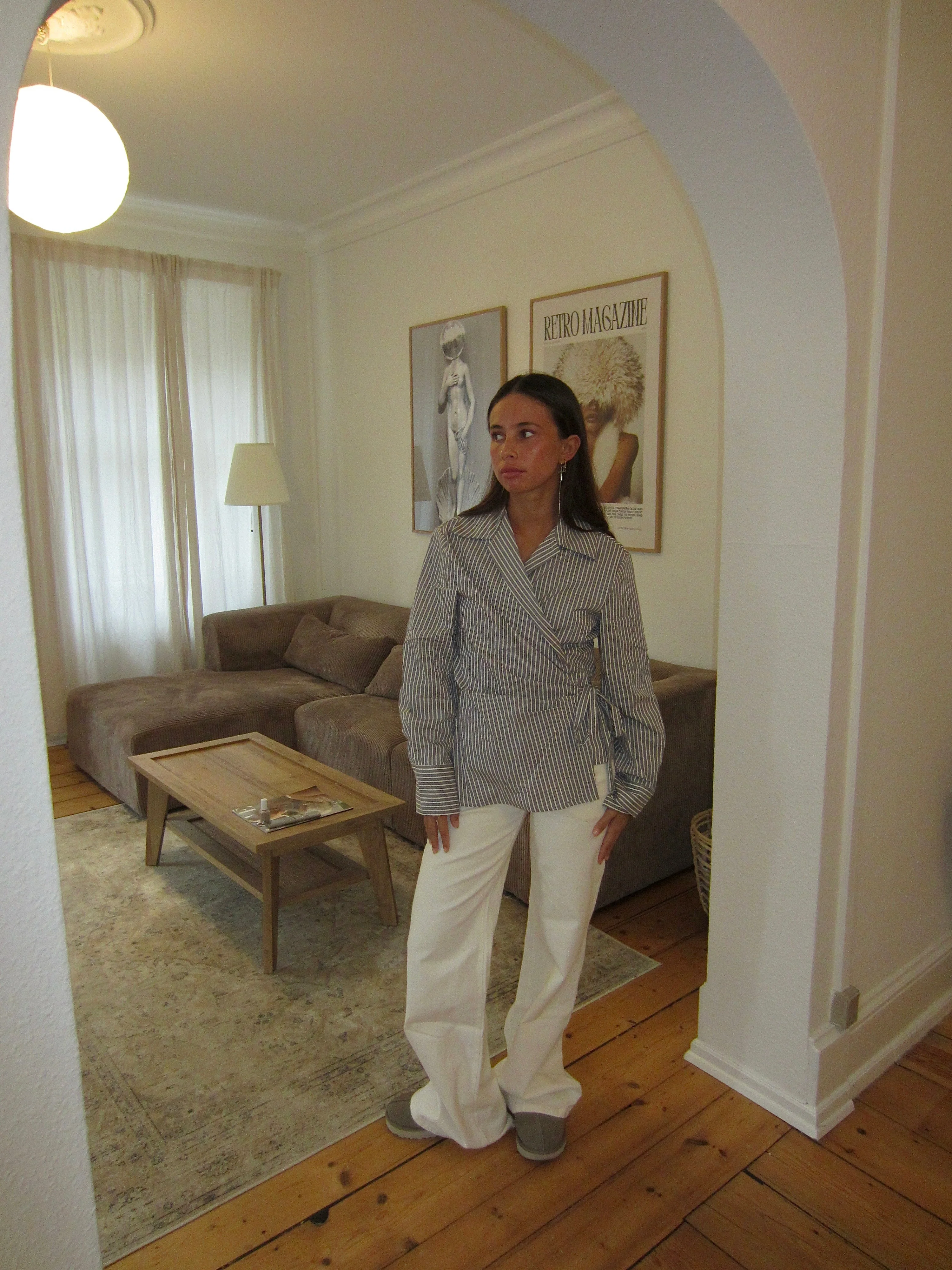 Milay shirt with tie detail - Grey/white 6 Milay shirt with tie detail - Grey/white