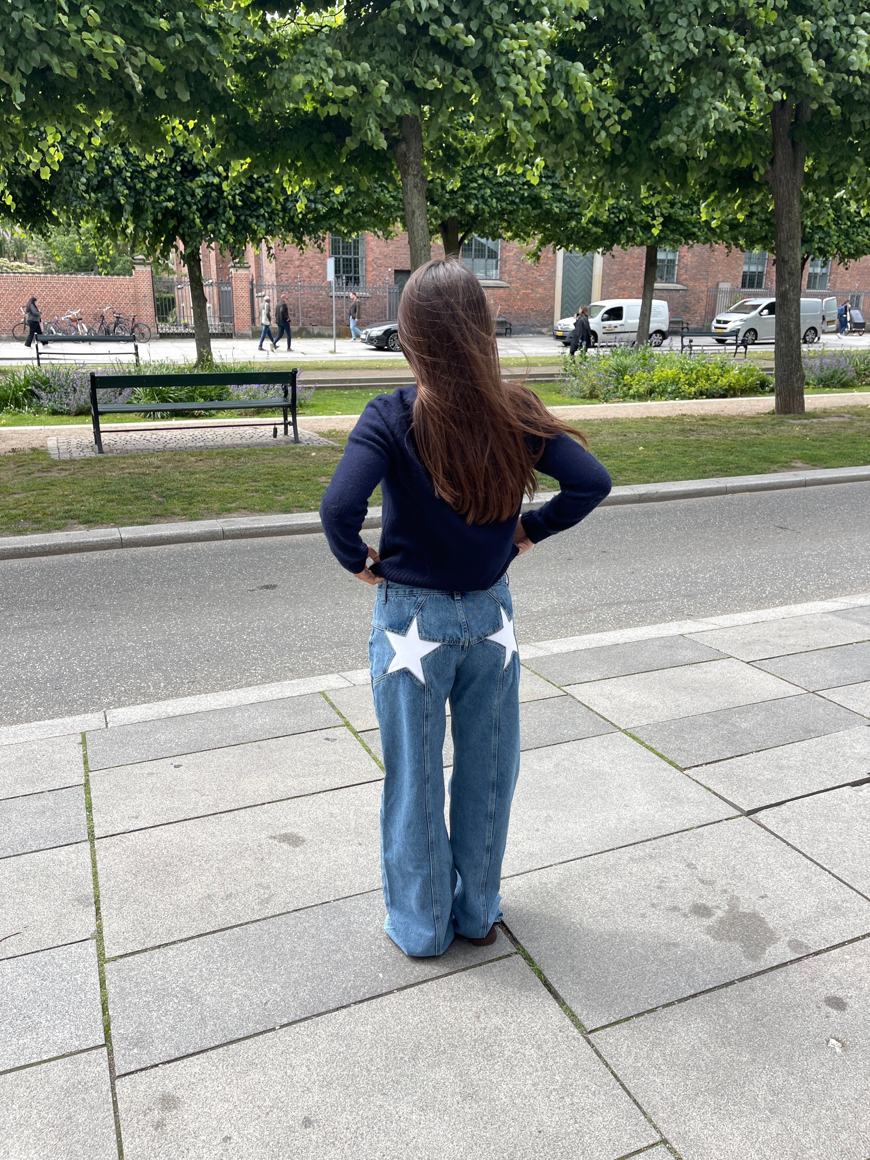 Star jeans with white stars - Light denim 5 Star jeans with white stars - Light denim