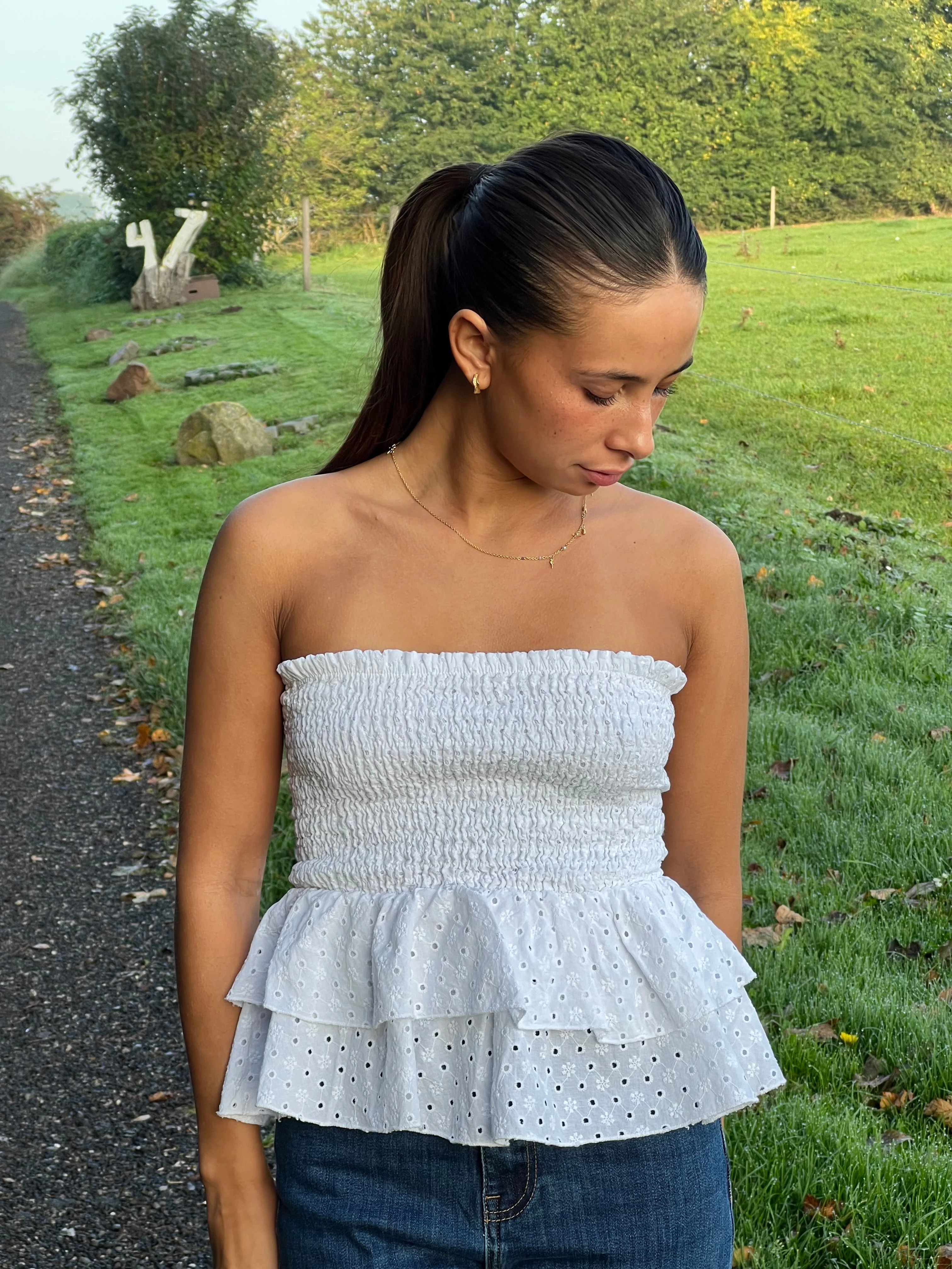 Milla broderi anglaise top - White 10 Milla broderi anglaise top - White